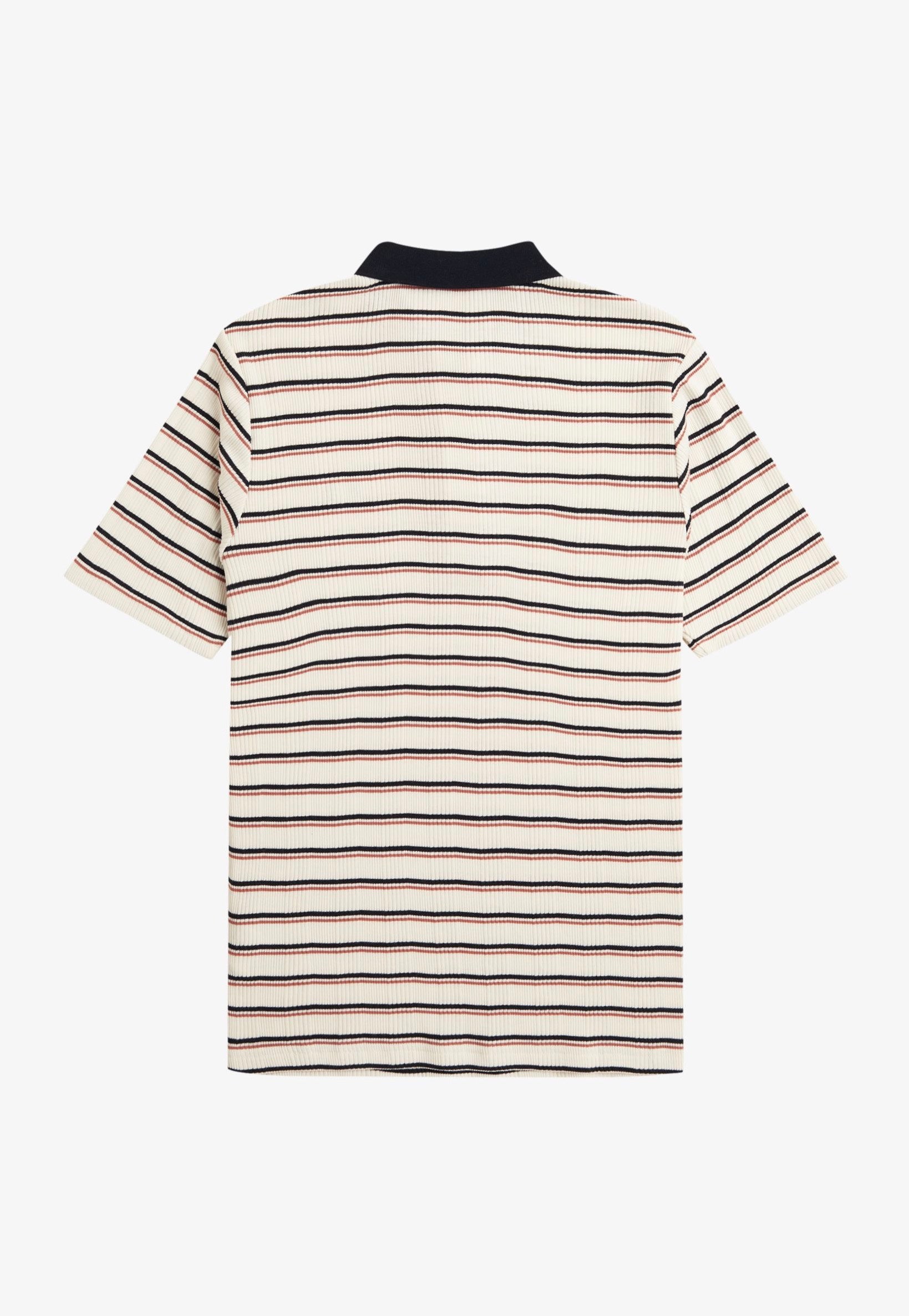 Fred Perry - Striped Ribbed Silky Peach - Polo | Women-Image
