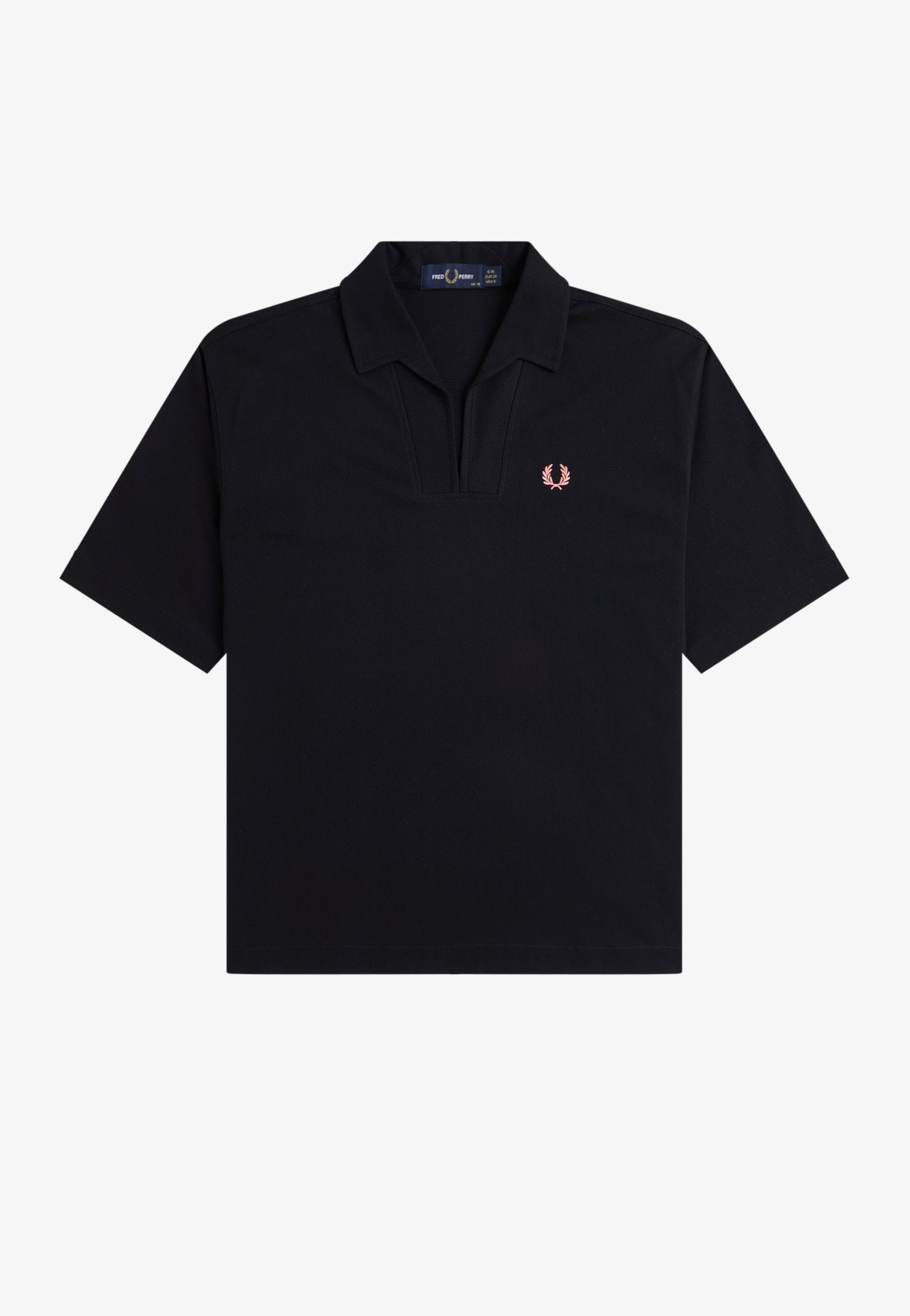 Fred Perry - Open Collar Mesh Black - Polo | Women-Image
