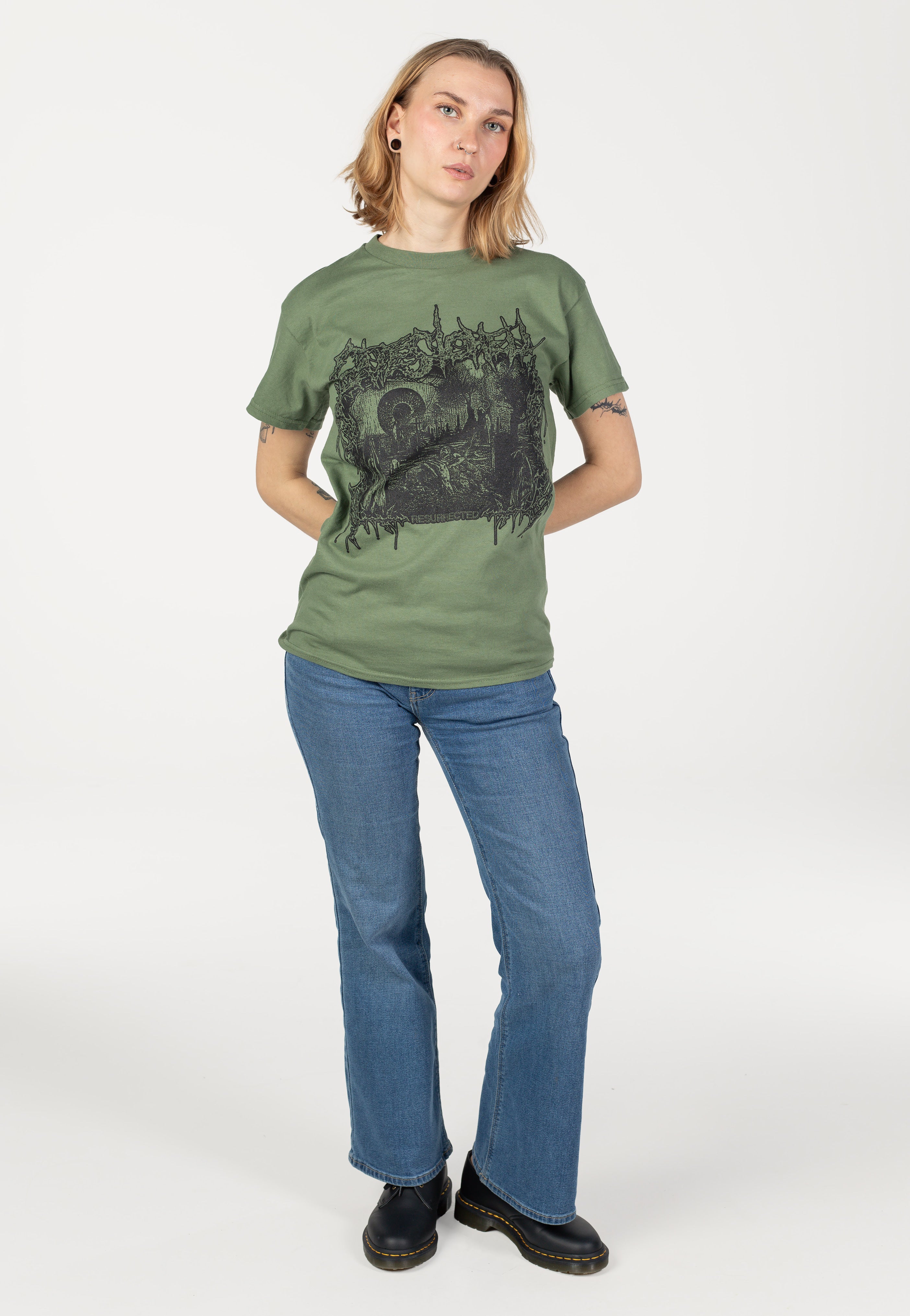 Gates To Hell - Resurrected Military Green - T-Shirt | Women-Image