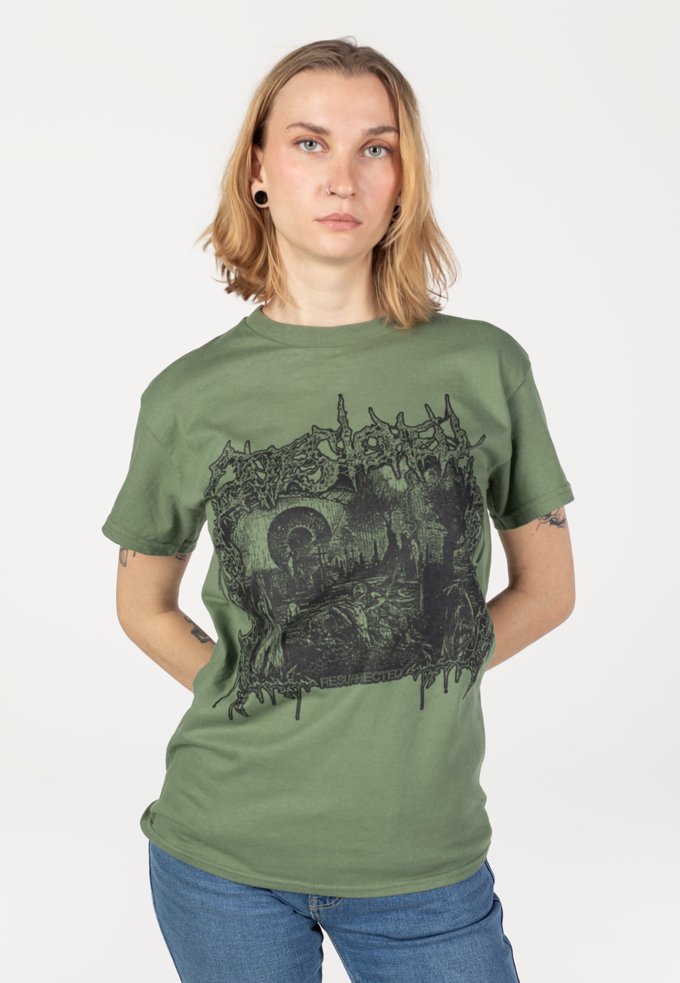 Gates To Hell - Resurrected Military Green - T-Shirt | Women-Image