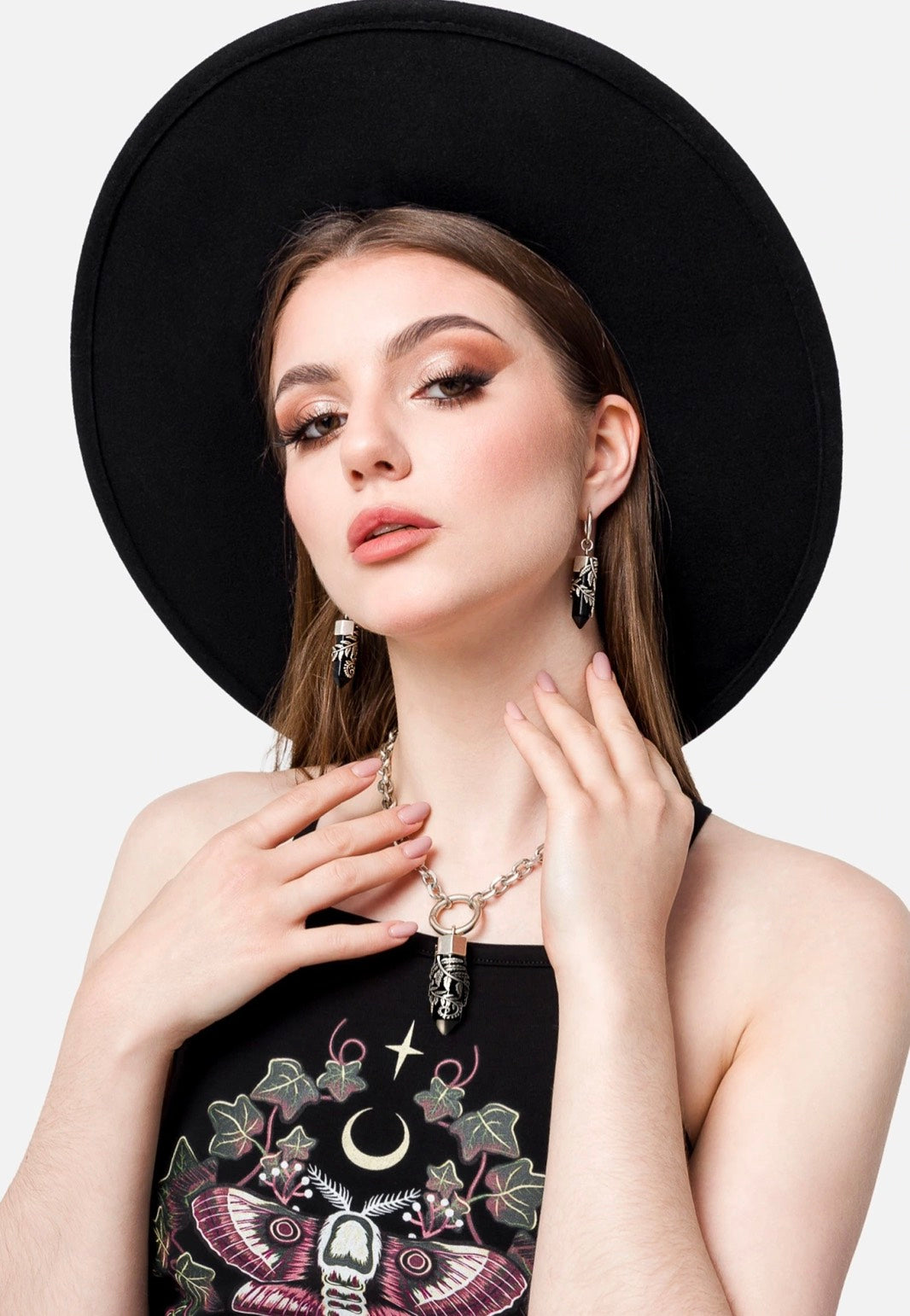 Restyle - Crystal Fern O-Ring Silver - Choker | Neutral-Image