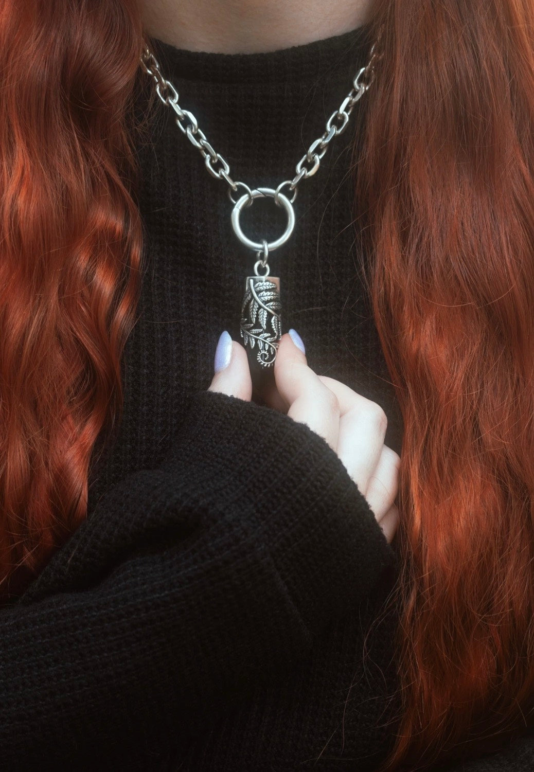 Restyle - Crystal Fern O-Ring Silver - Choker | Neutral-Image