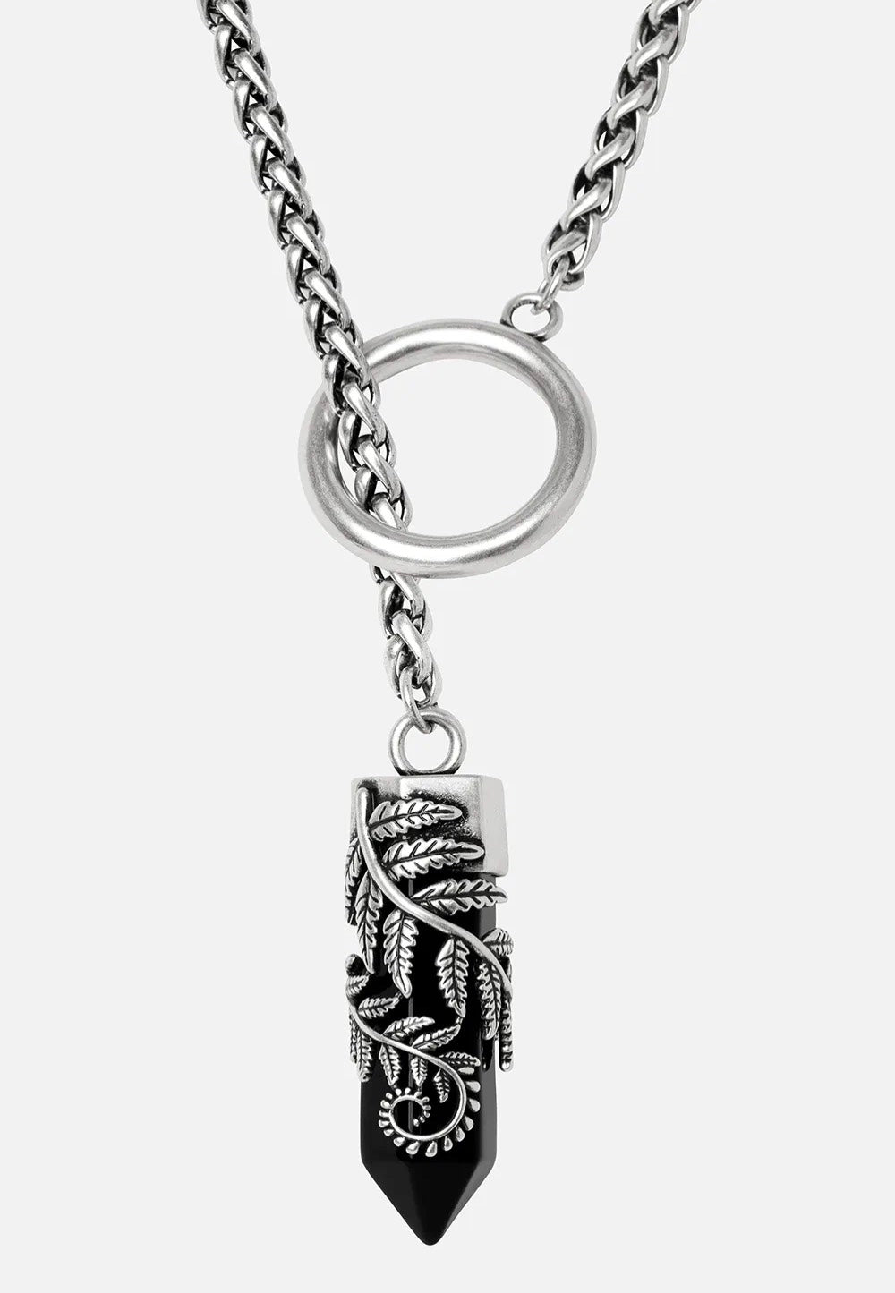 Restyle - Crystal Fern O-Ring Silver - Necklace | Neutral-Image