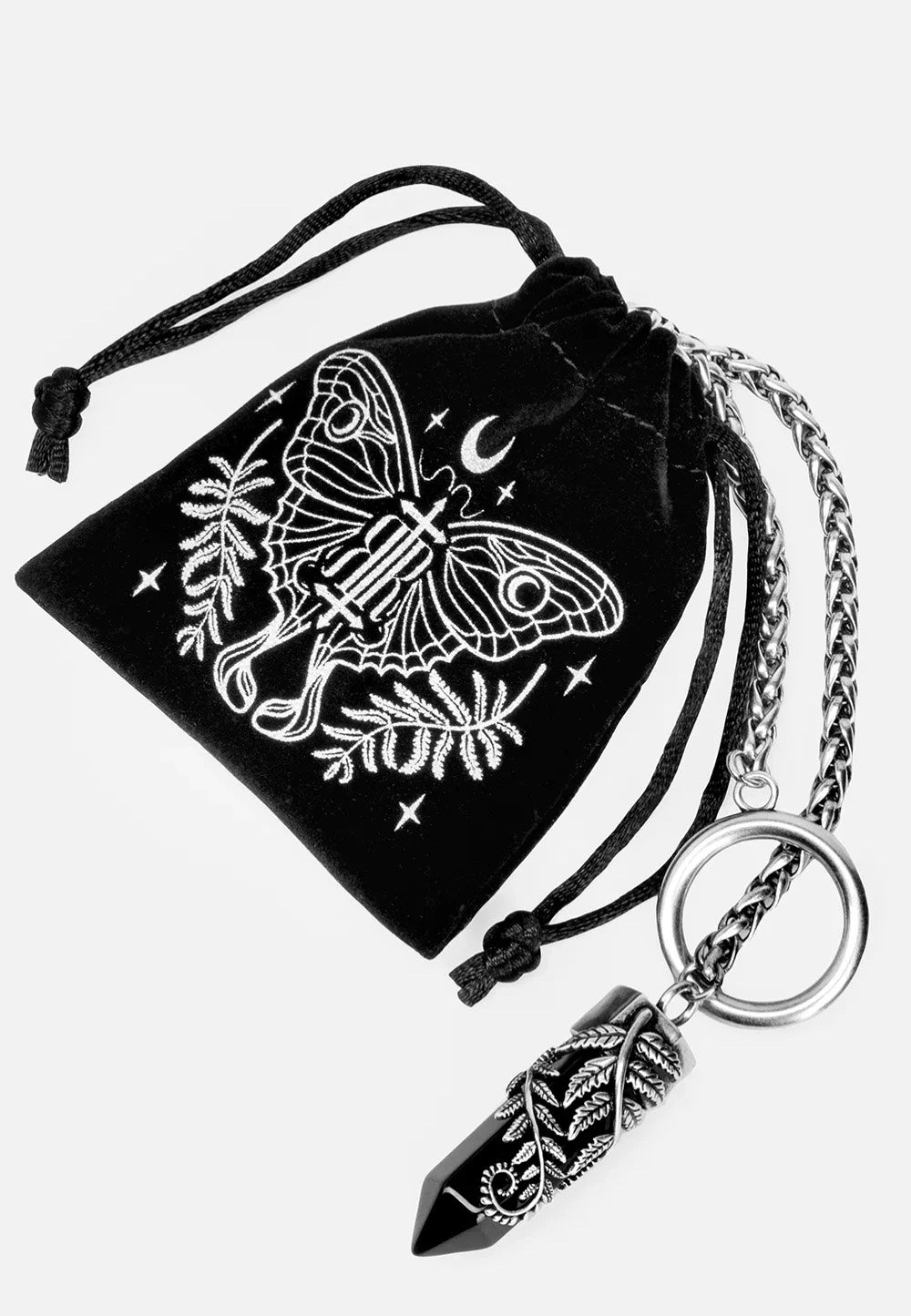 Restyle - Crystal Fern O-Ring Silver - Necklace | Neutral-Image