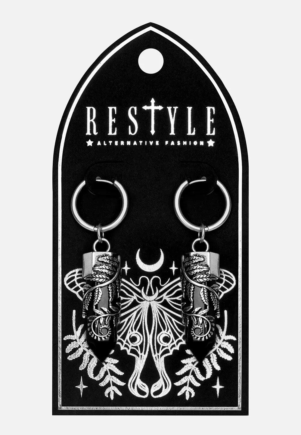 Restyle - Crystal Fern Silver - Earrings | Neutral-Image