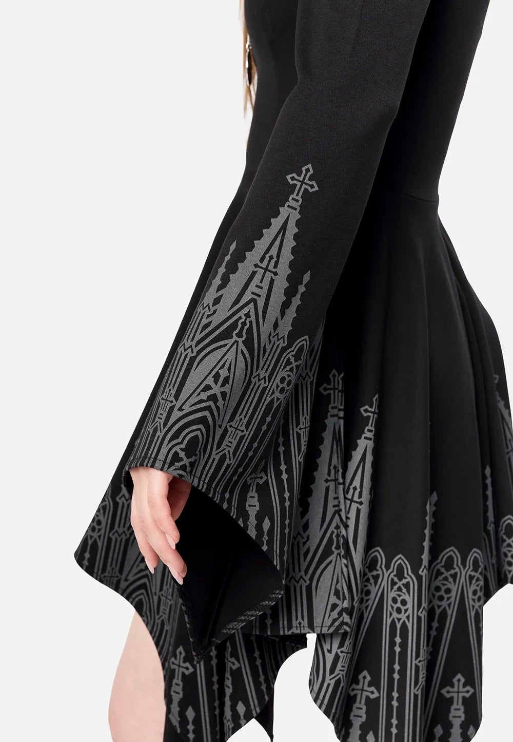 Restyle - Infernal Chapel Mini Black - Dress | Women-Image