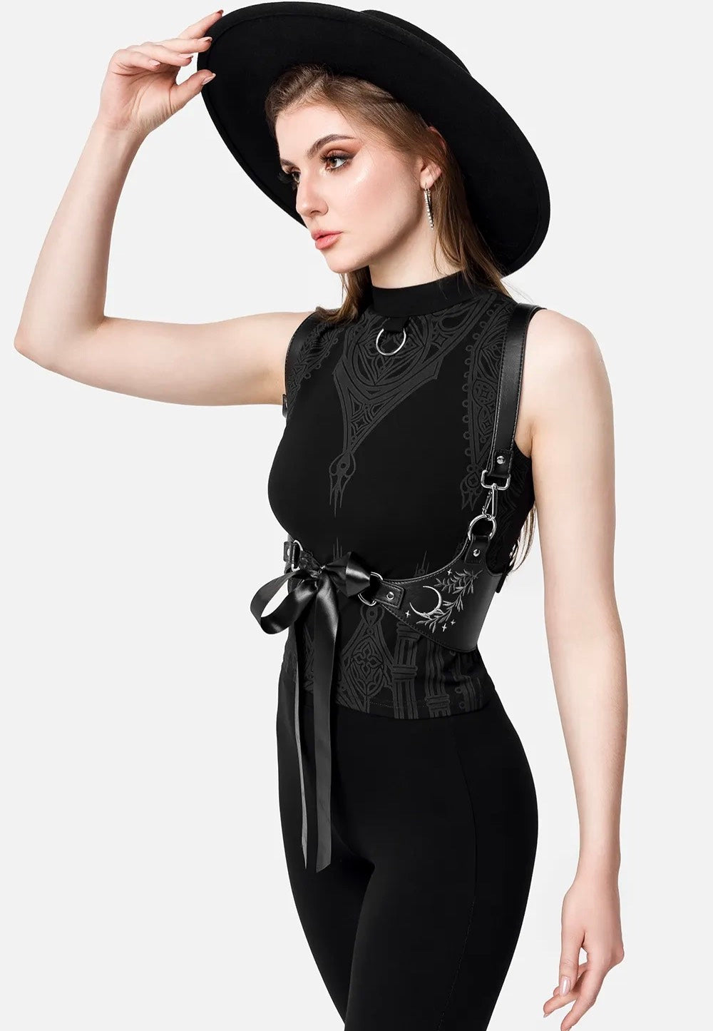 Restyle - Sinful Spires O-Ring Black - Top | Women-Image