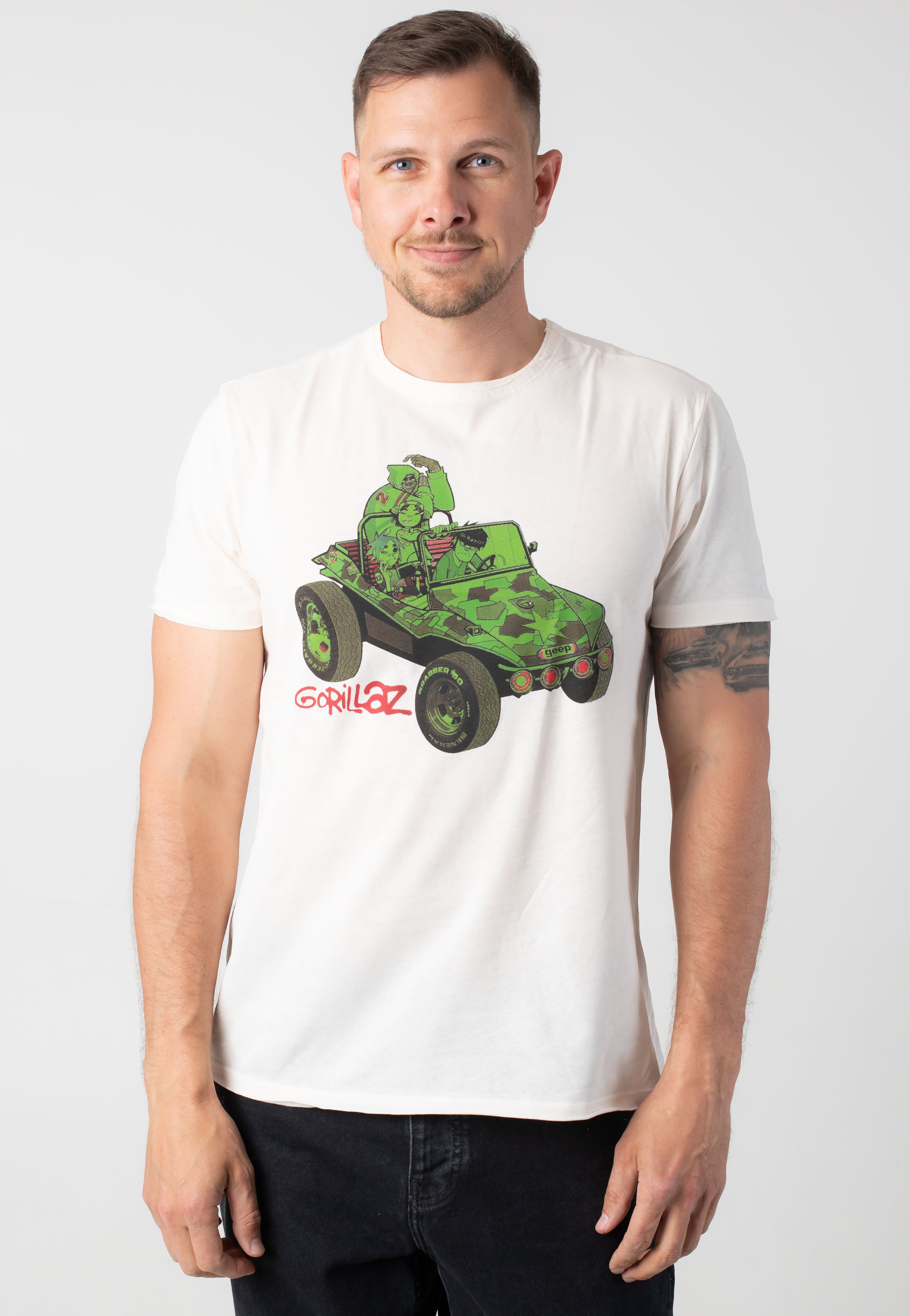 Gorillaz - Jeep White - T-Shirt | Men-Image