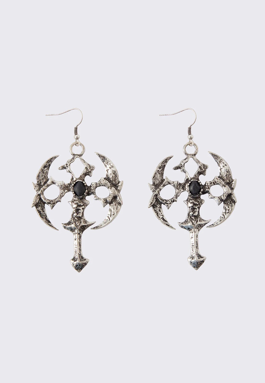 Minga London - Gothic Cross Silver - Earrings | Neutral-Image