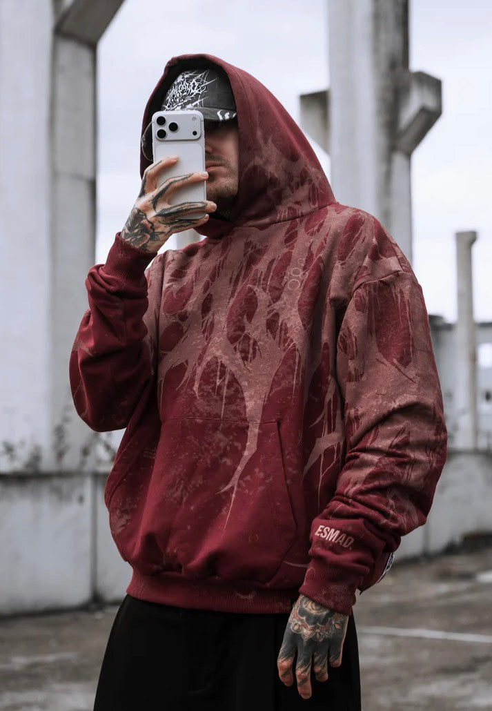 Stay Cold Apparel - Grimfall Oversized Red - Hoodie | Men-Image