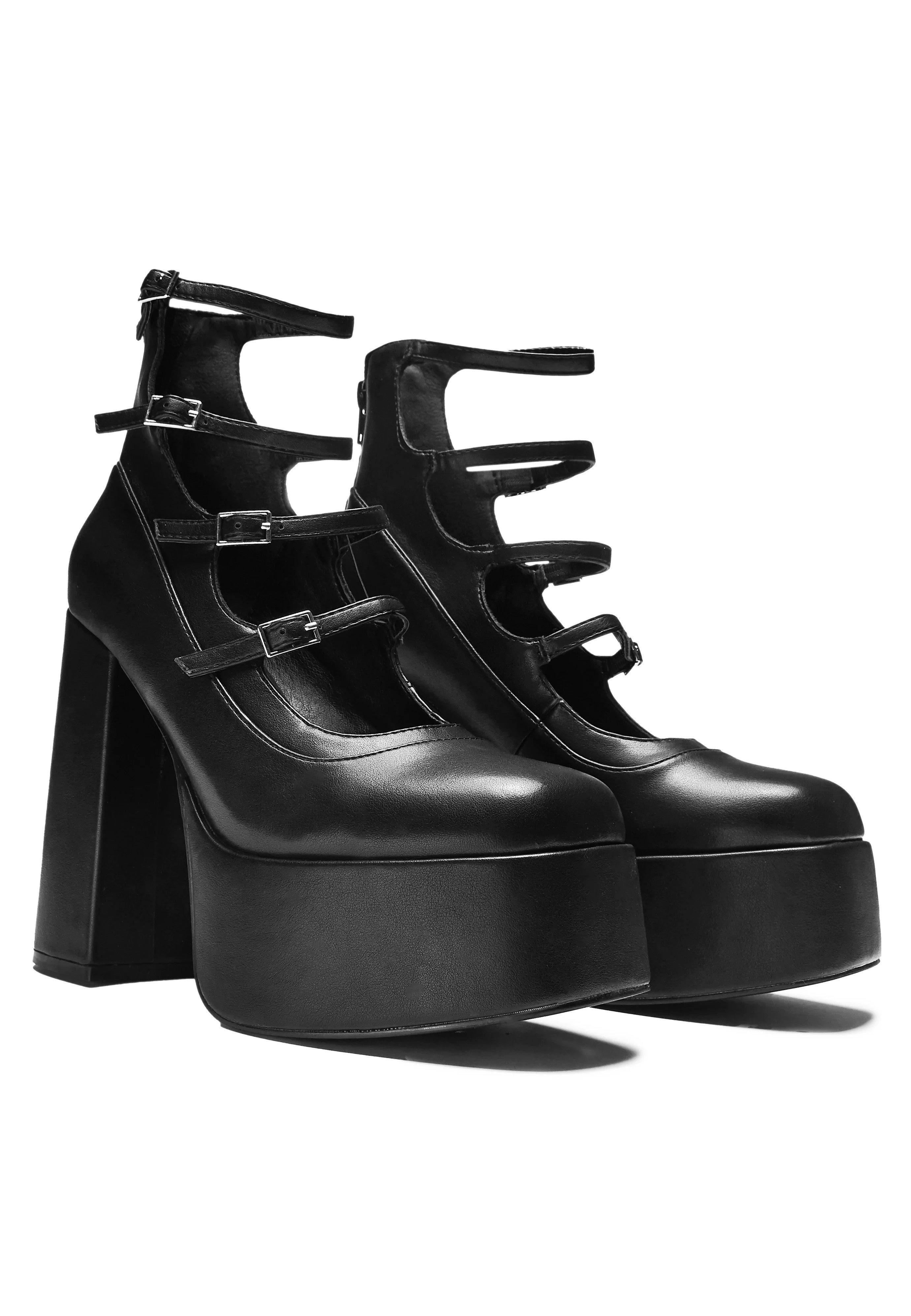 Koi Footwear - Gurren Strappy Platform Black - Heels | Women-Image