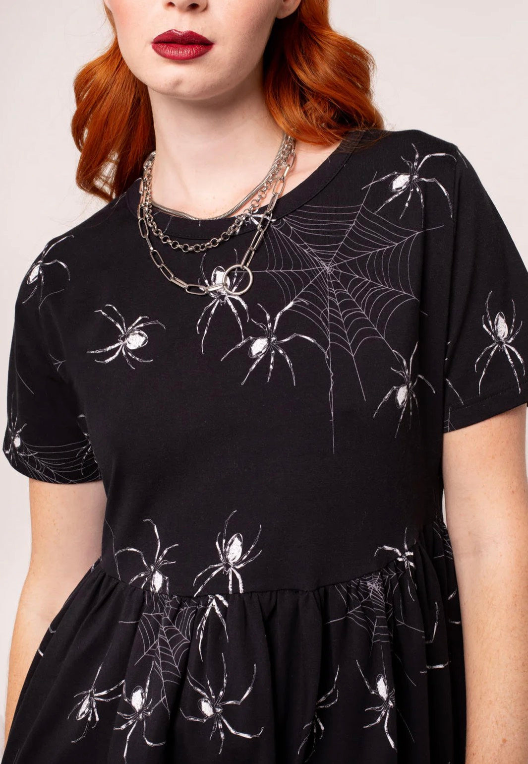 Hellbunny - Grungy Spider Mini Black - Dress | Women-Image