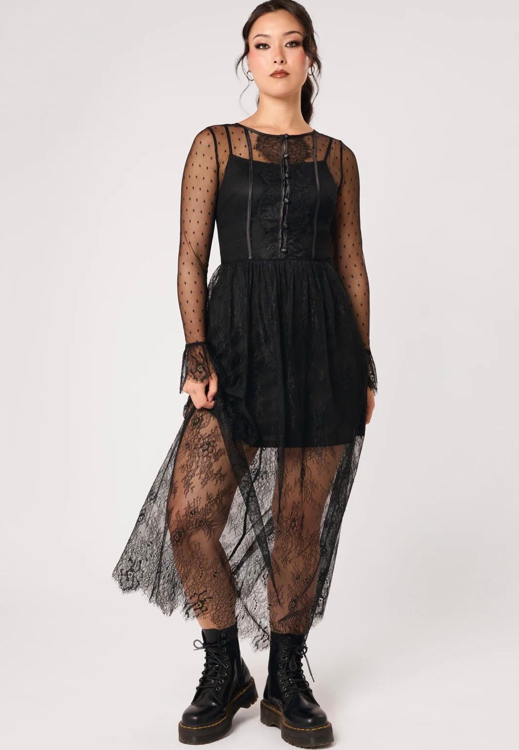 Hellbunny Dark Knight Midi Black Dress | Women-Image