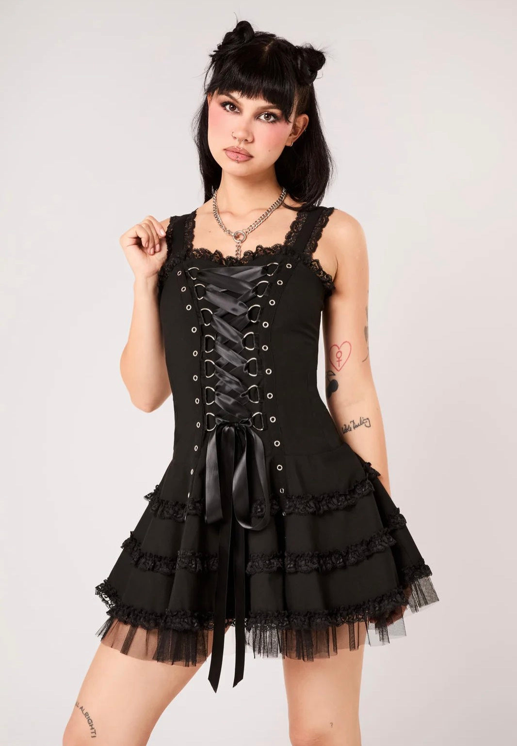 Hellbunny Harley Plain Black Dress | Women-Image
