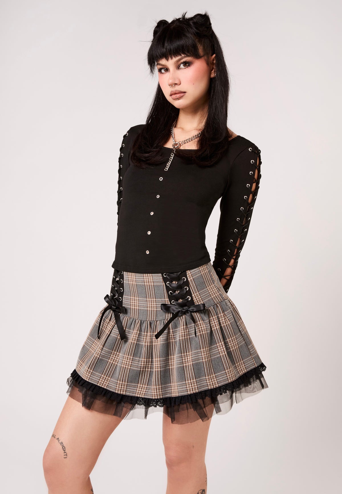 Hellbunny Quinzel Y Brown Spódnica | Women-Image