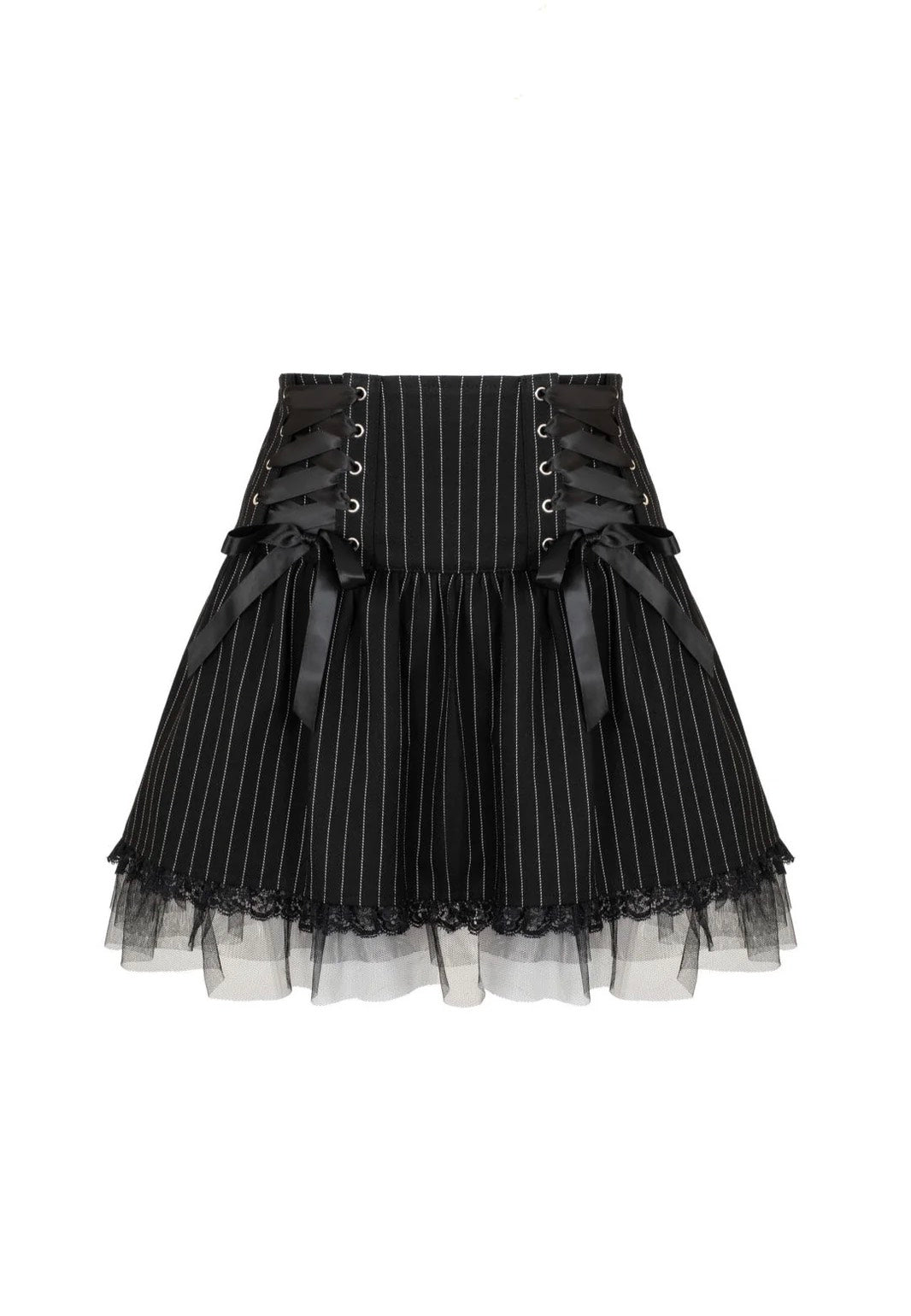 Hellbunny Quinzel C Pinstripe Black/White Skirt | Women-Image