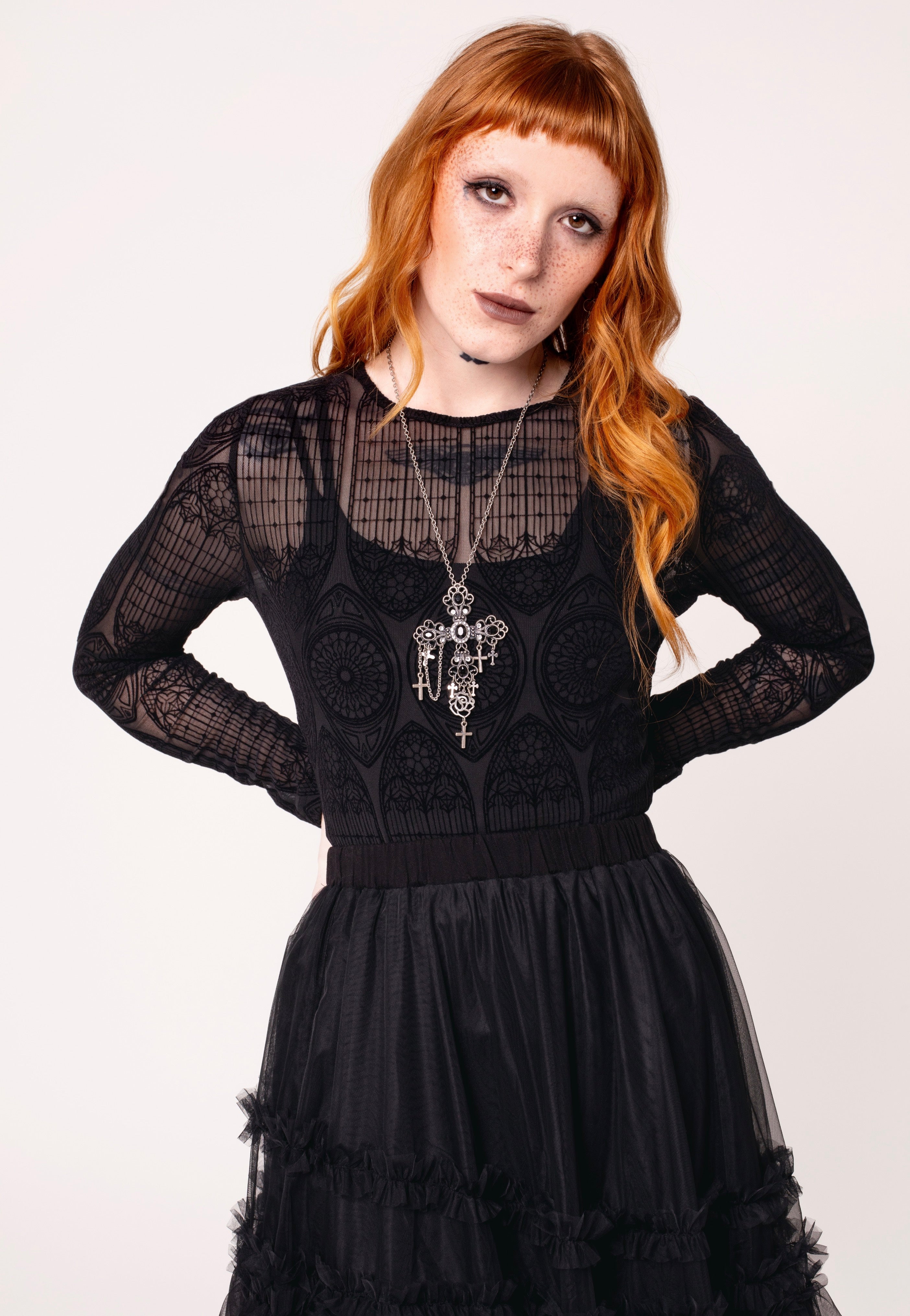 Hellbunny - Mea Culpa Black - Top | Women-Image