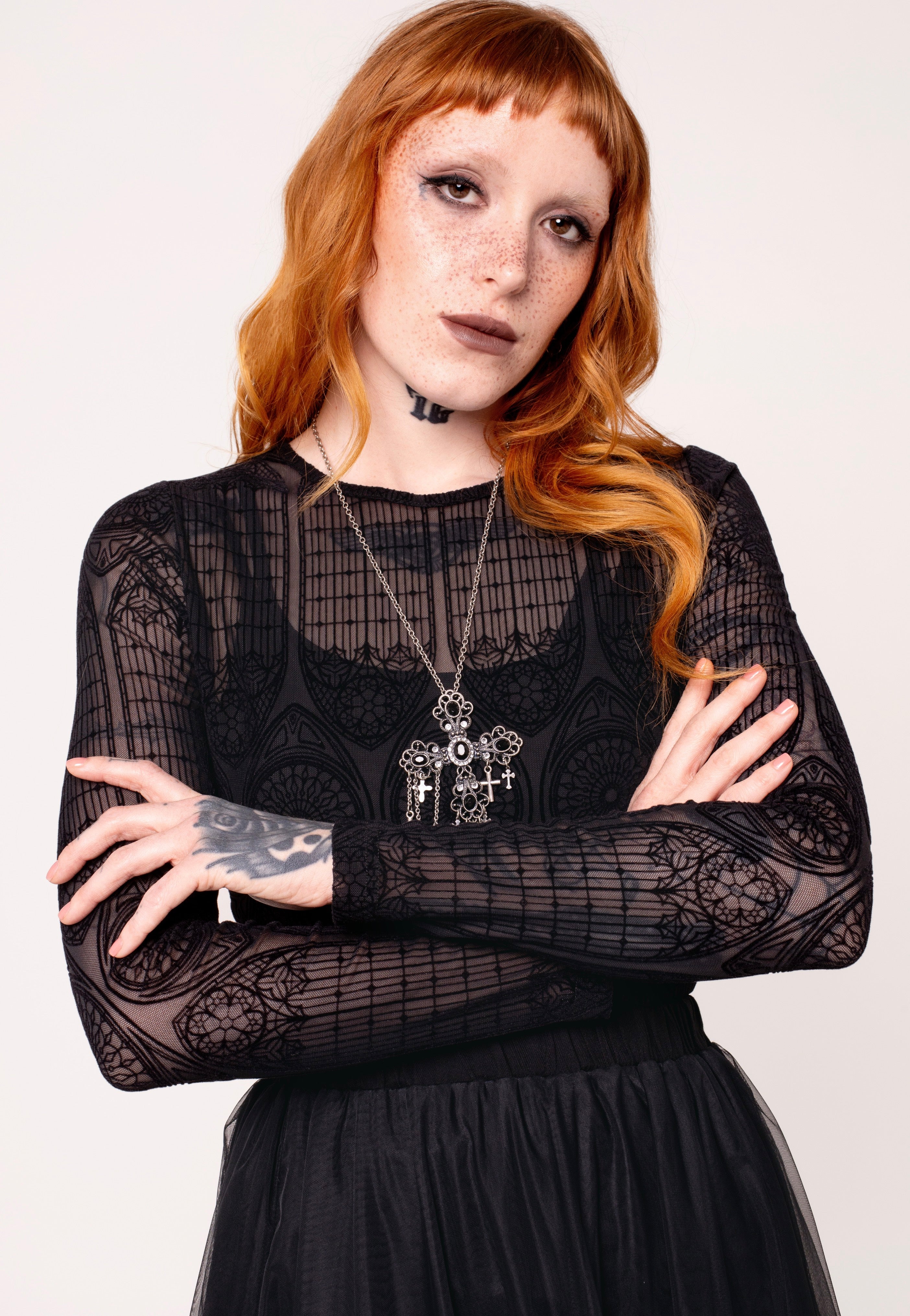 Hellbunny - Mea Culpa Black - Top | Women-Image