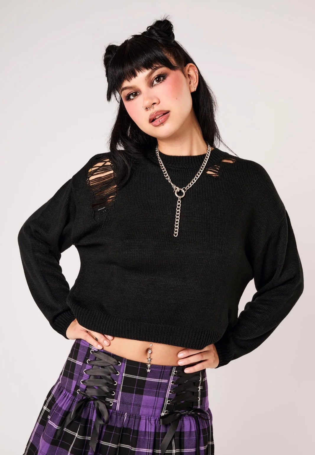 Hellbunny Holy Moly Black Svetr | Women-Image