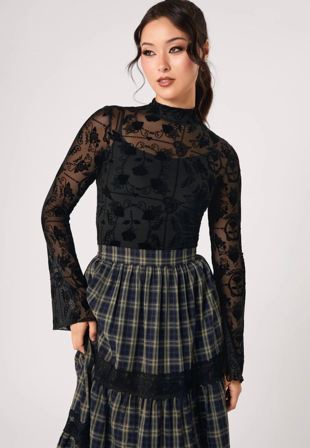 Hellbunny Esme 300 Black Top | Women-Image