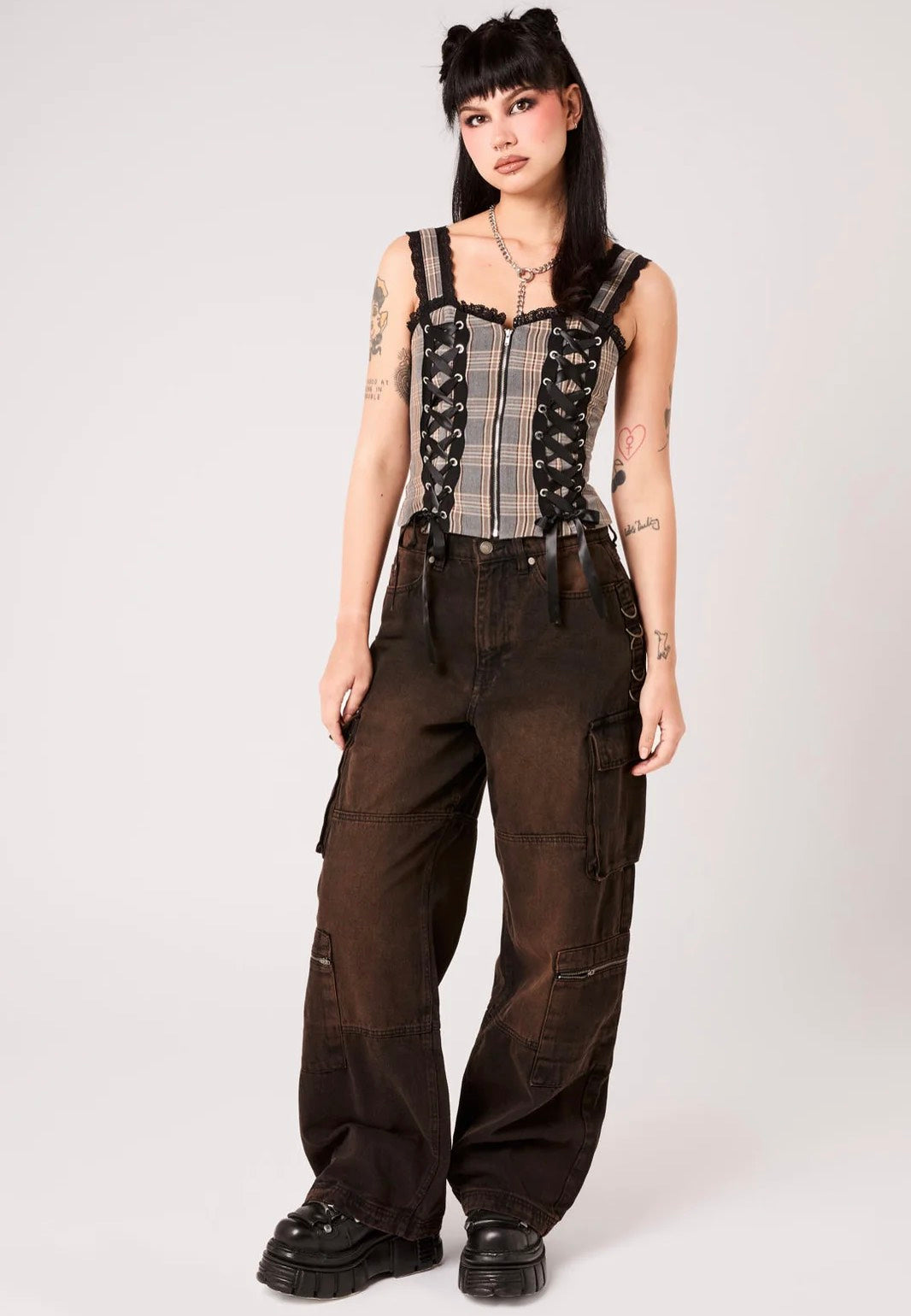 Hellbunny Quinzel Y Brown Top | Women-Image