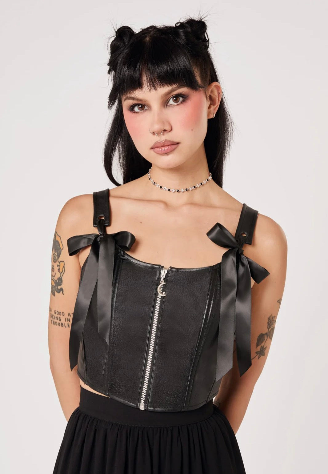 Hellbunny Black Steel Black Corset | Women-Image