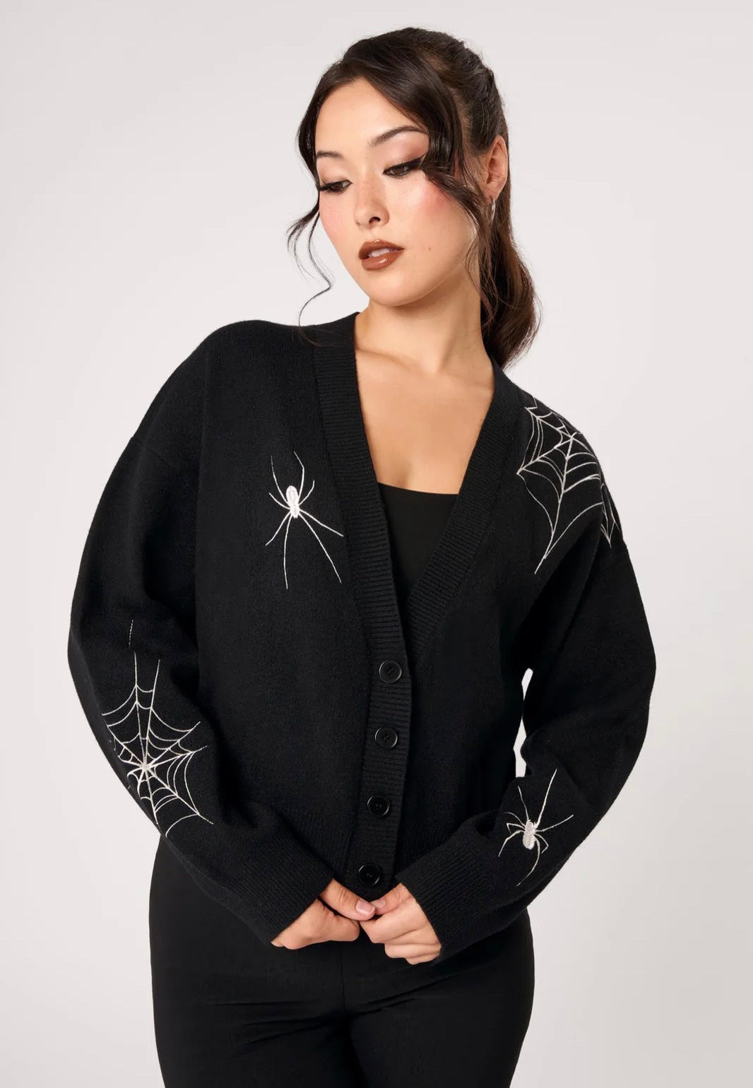 Hellbunny Spooked Black/White Cardigan | Women-Image