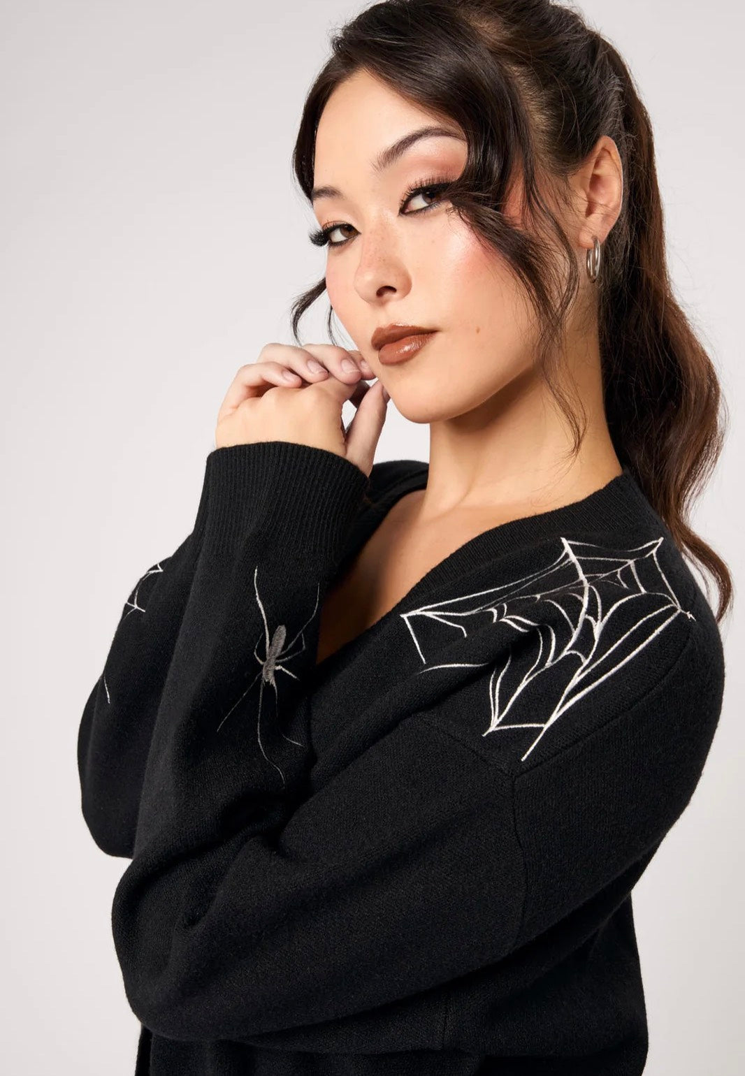 Hellbunny Spooked Black/White Cardigan | Women-Image