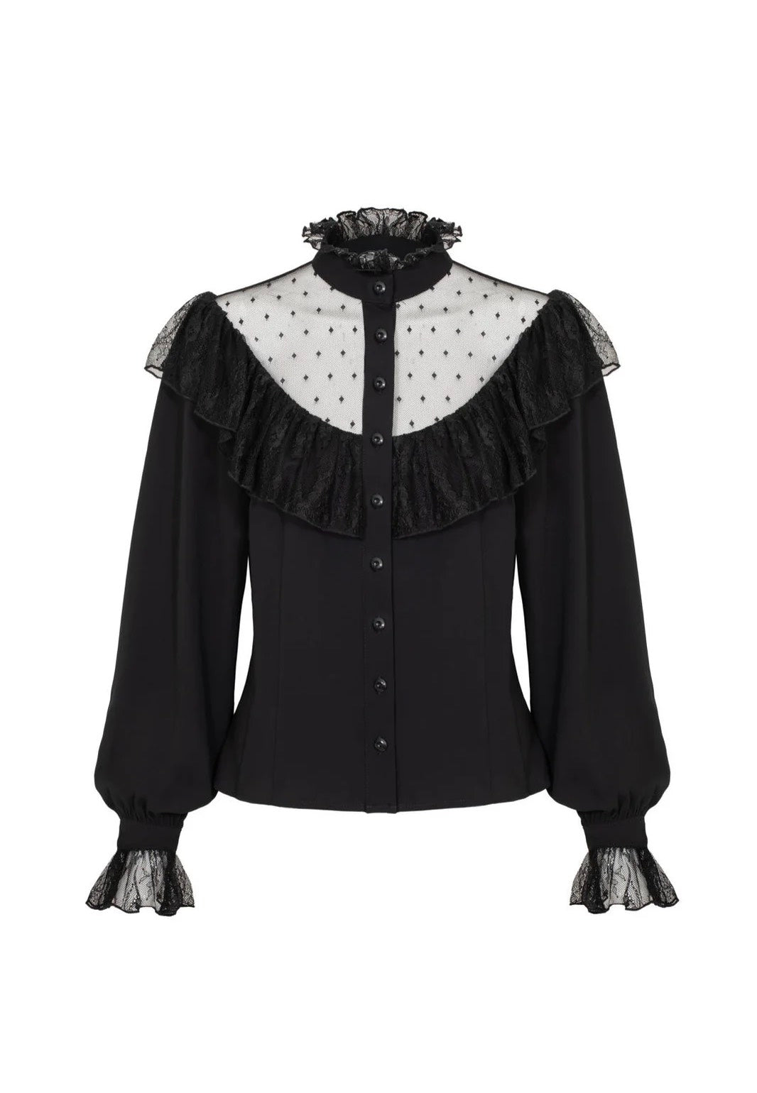 Hellbunny Dark Knight Black Blouse | Women-Image