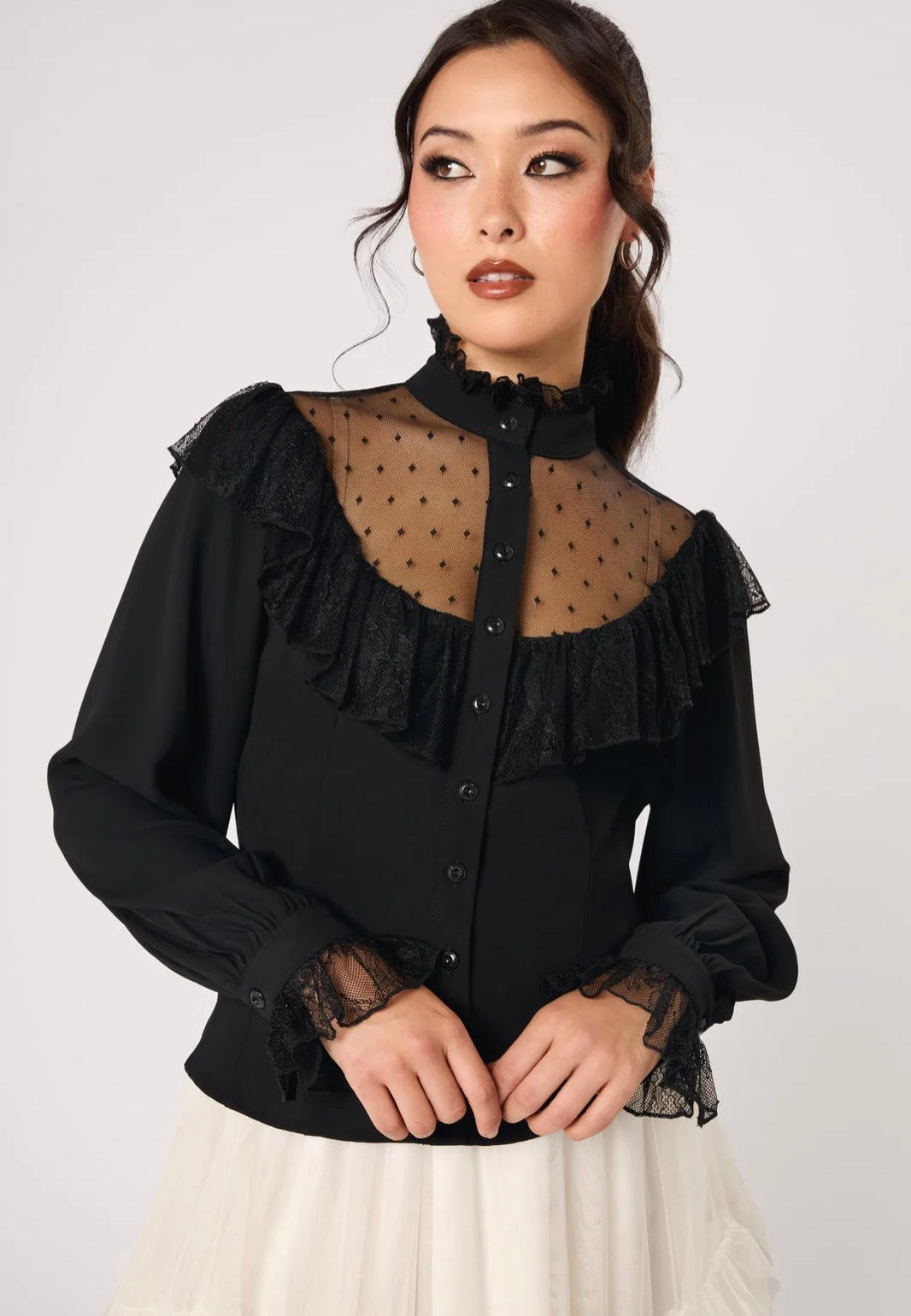 Hellbunny Dark Knight Black Blouse | Women-Image
