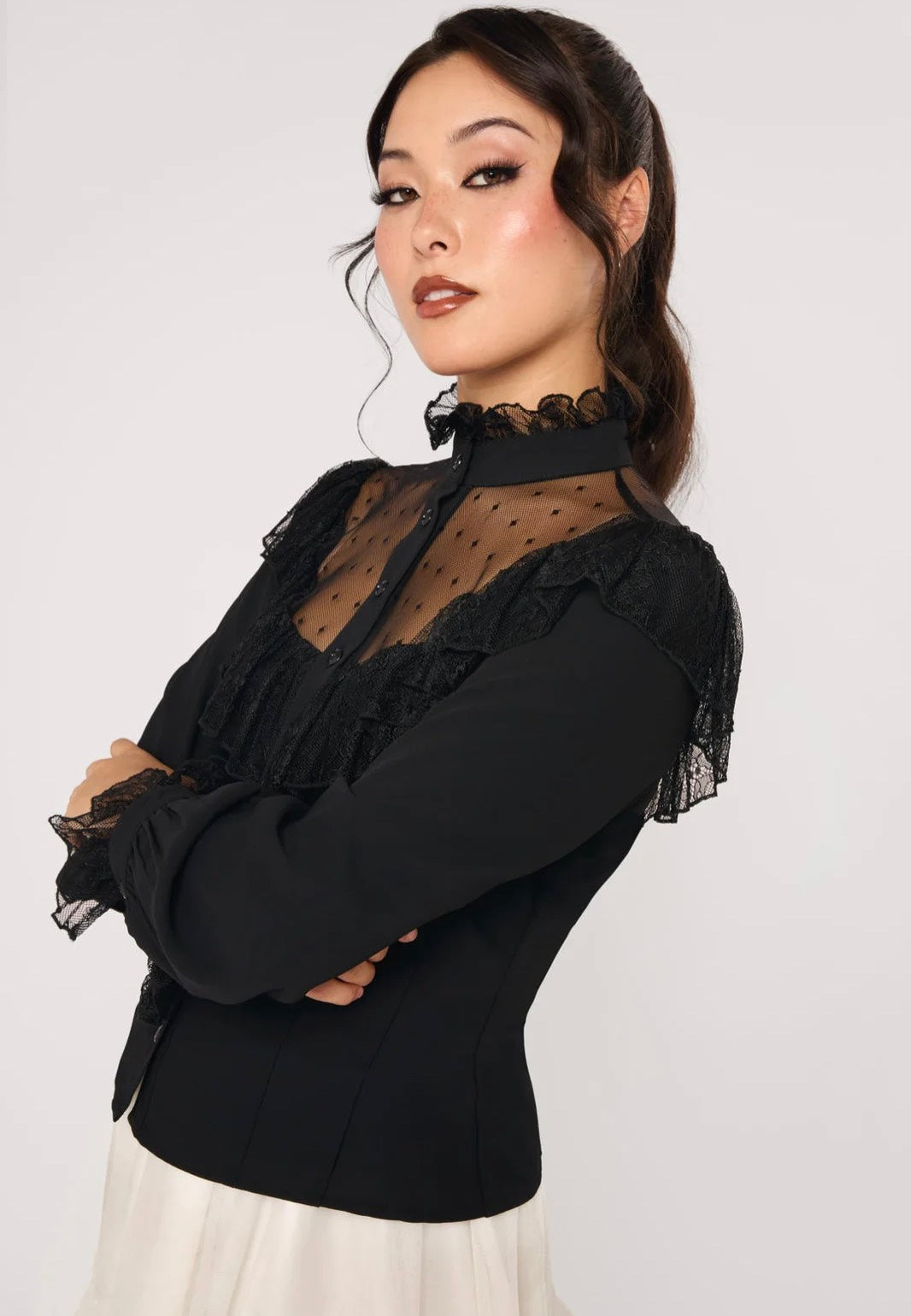 Hellbunny Dark Knight Black Blouse | Women-Image