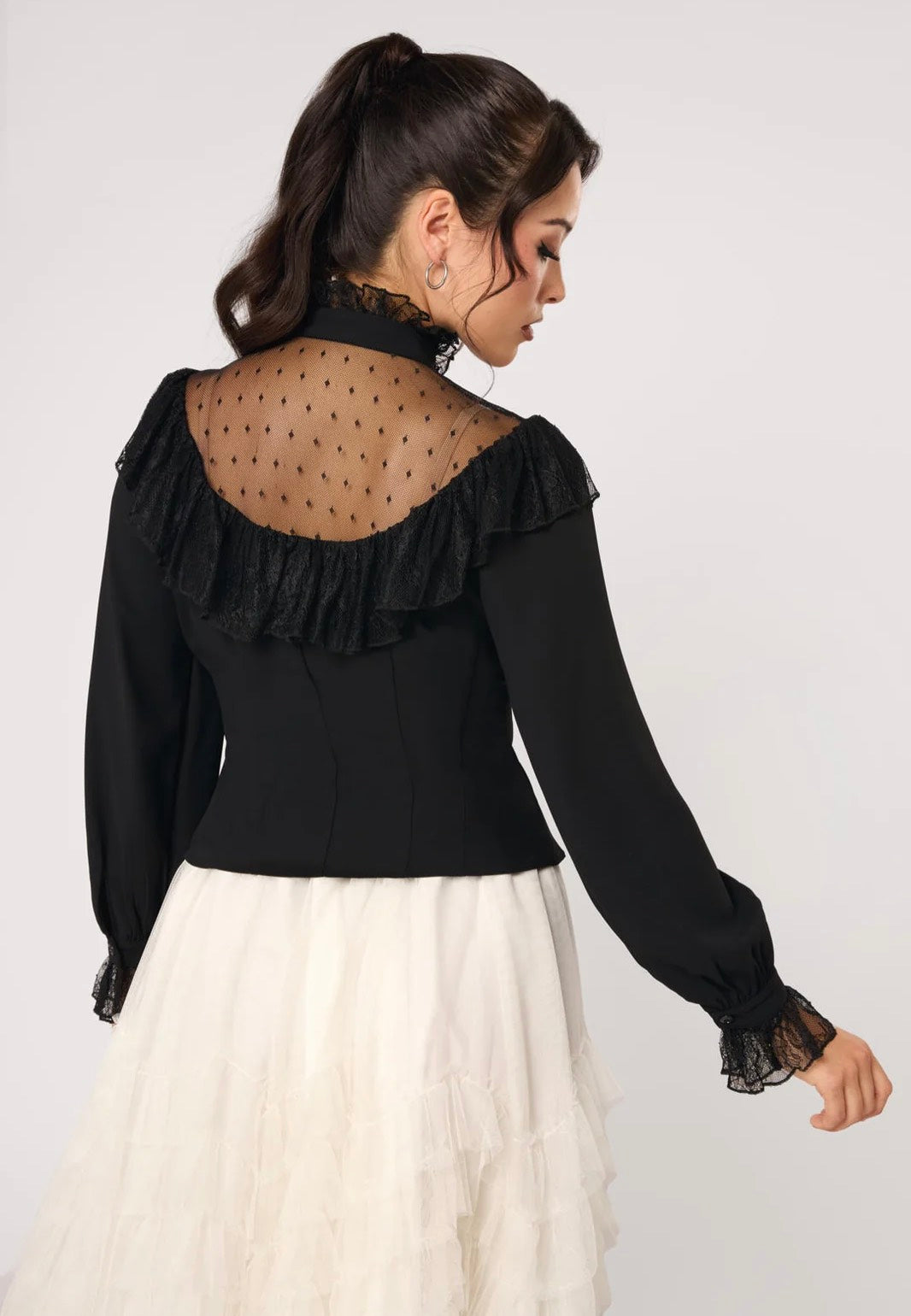 Hellbunny Dark Knight Black Blouse | Women-Image
