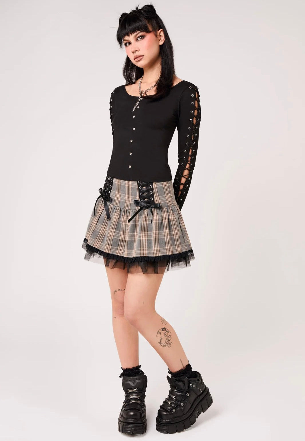 Hellbunny Grimly Black Top | Women-Image