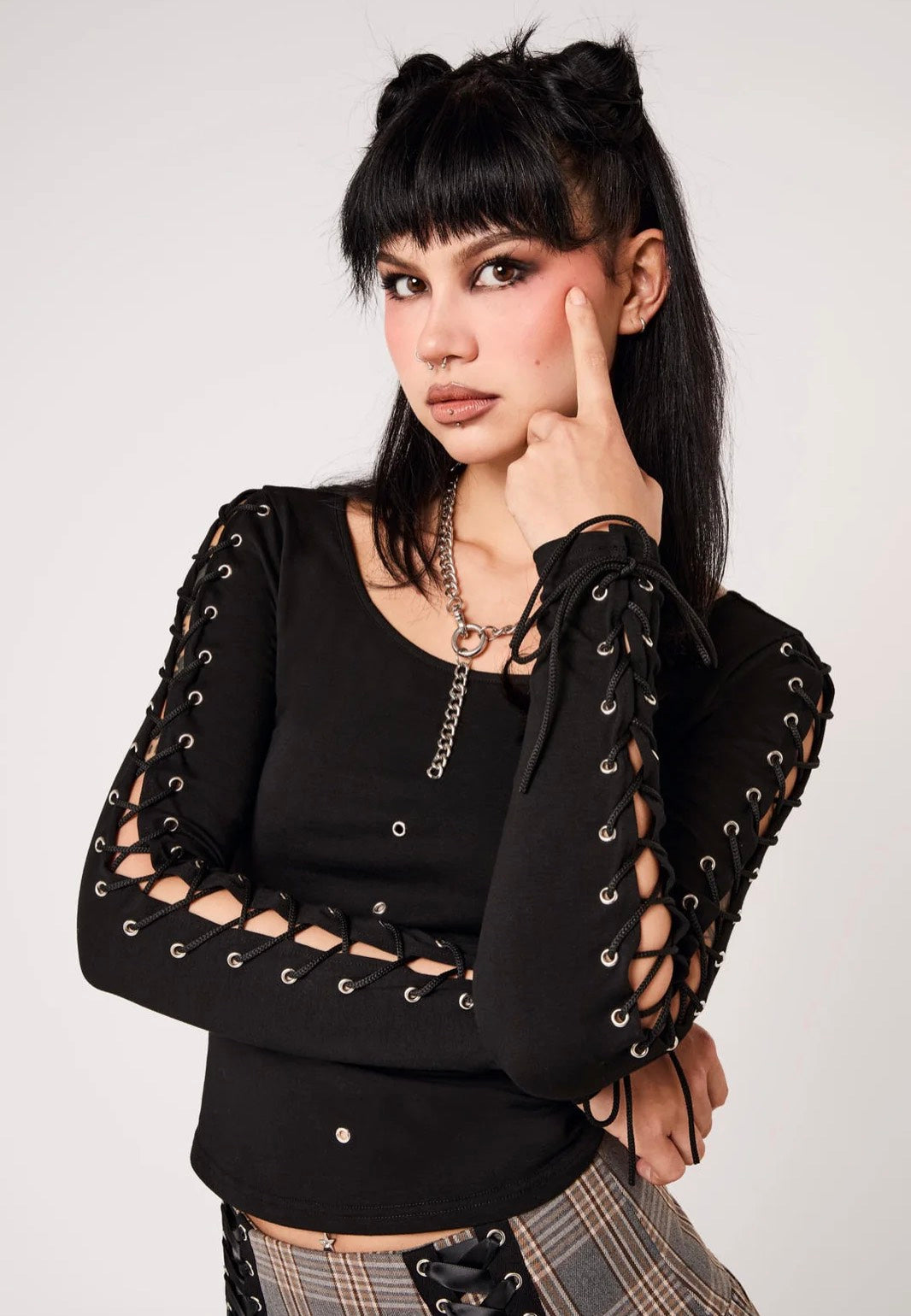 Hellbunny Grimly Black Top | Women-Image