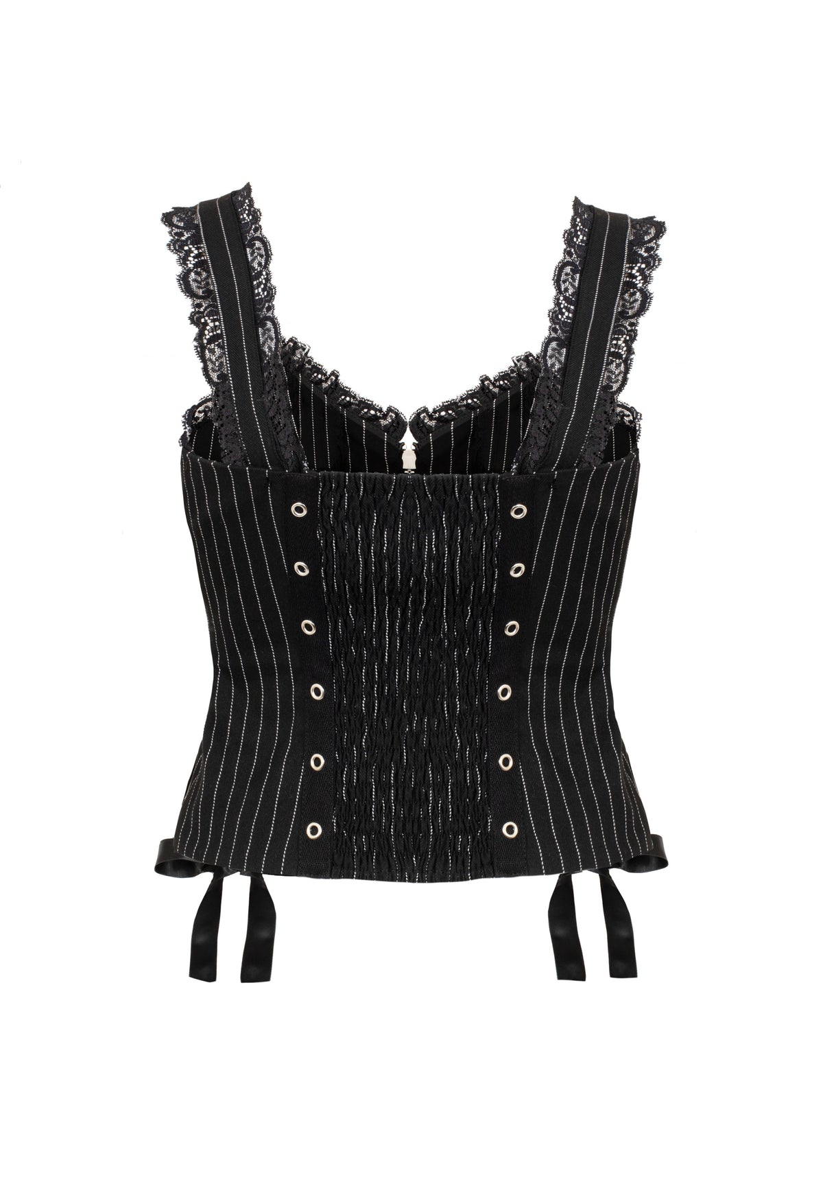 Hellbunny Quinzel C Pinstripe Black/White Top | Women-Image