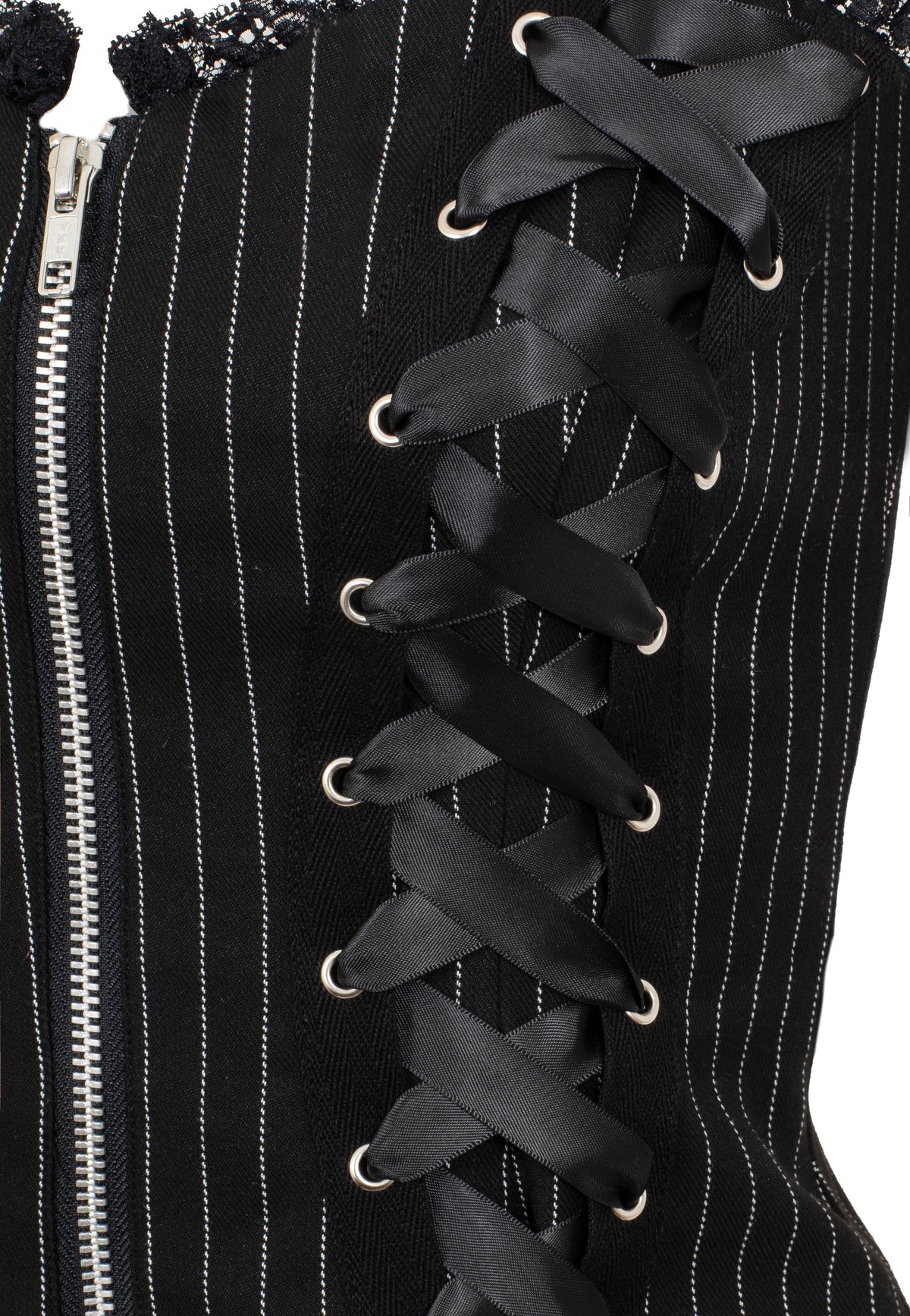 Hellbunny Quinzel C Pinstripe Black/White Top | Women-Image