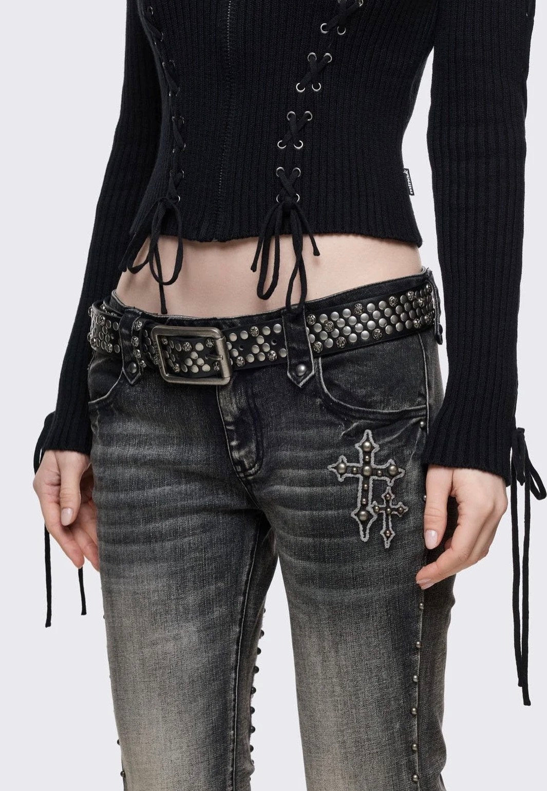 Minga London - Hammered Buckle Black - Belt | Neutral-Image
