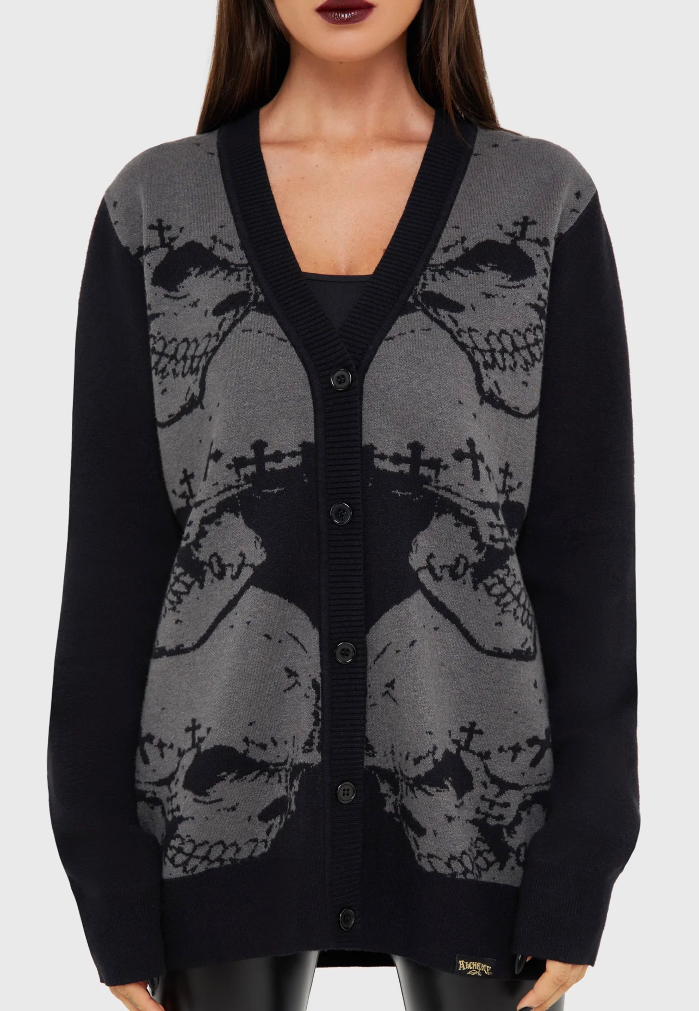 Killstar x Alchemy England - Headstone Knit - Cardigan | Women-Image