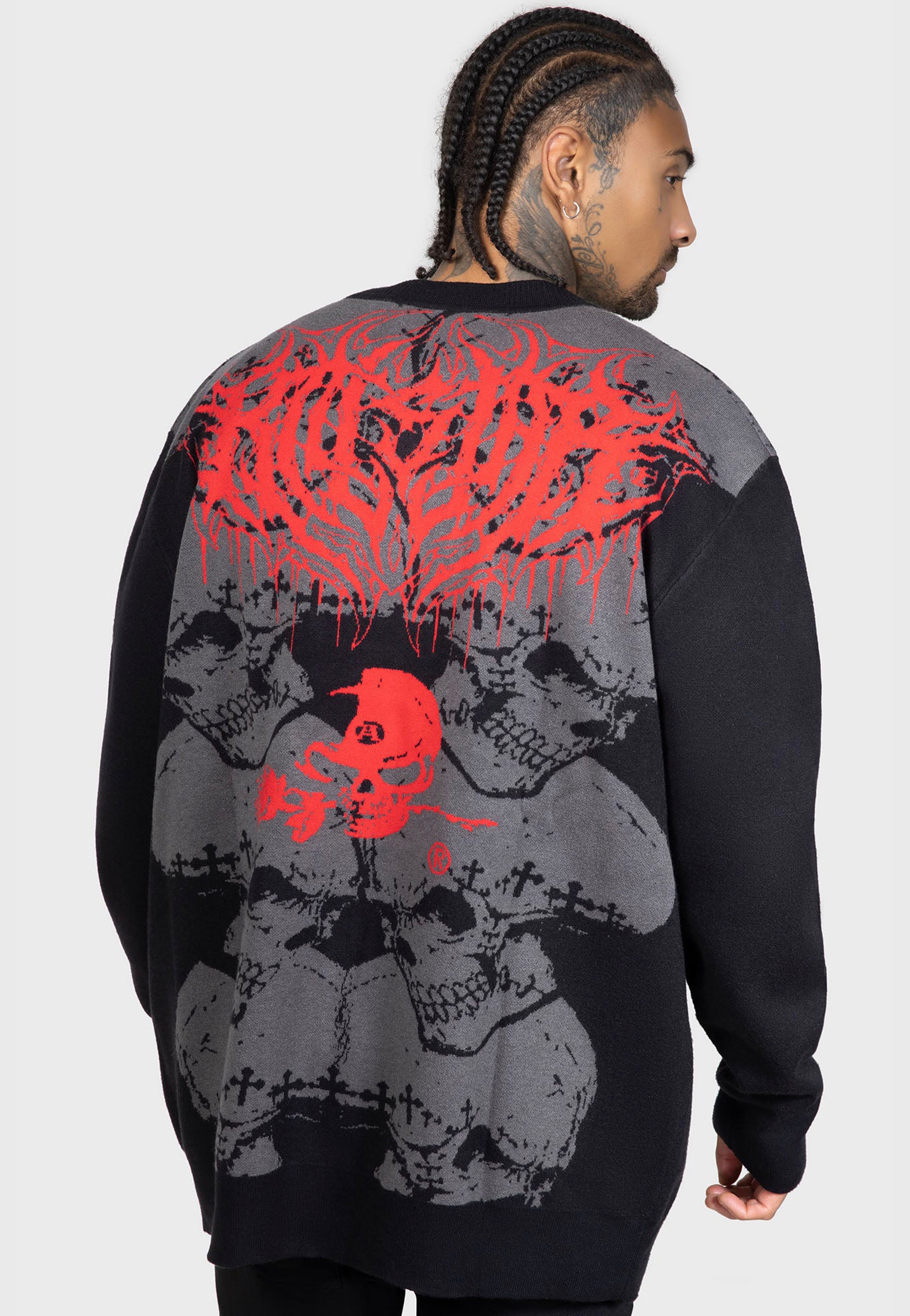 Killstar x Alchemy England - Headstone Knit - Cardigan | Men-Image