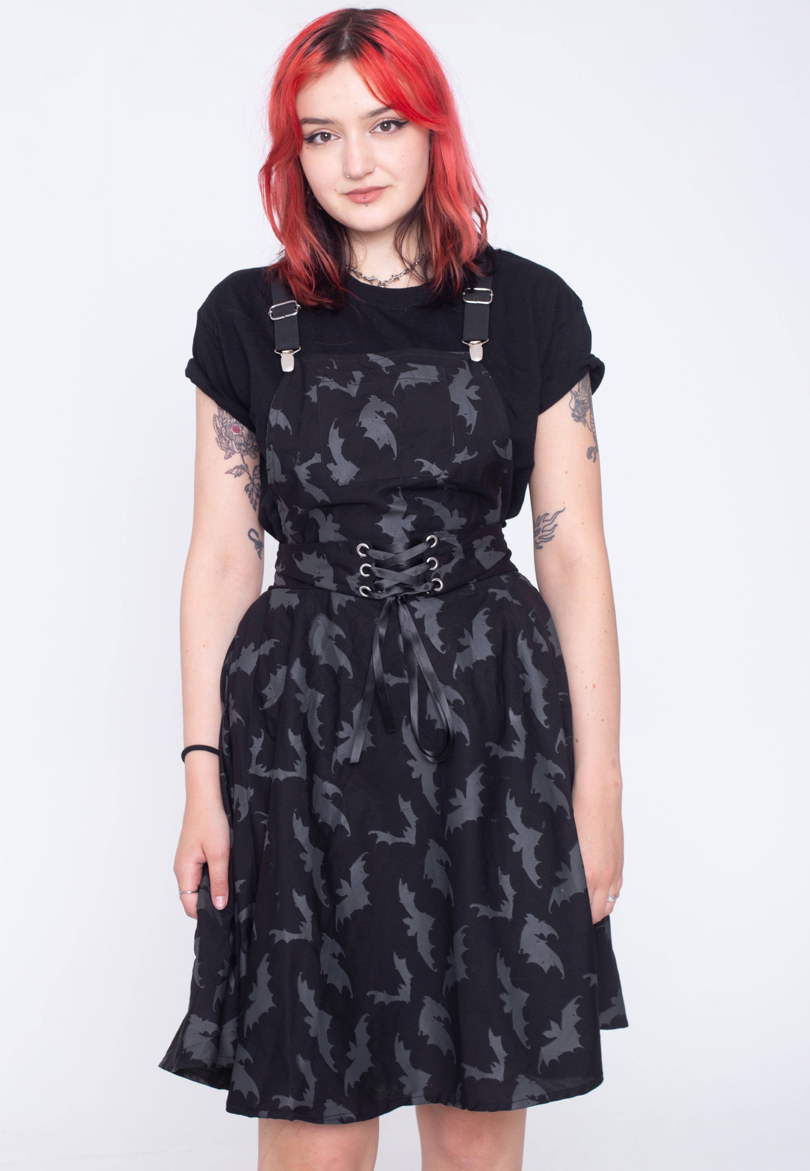 Heartless - Odilie Pinafore Black/Grey - Dress | Women-Image