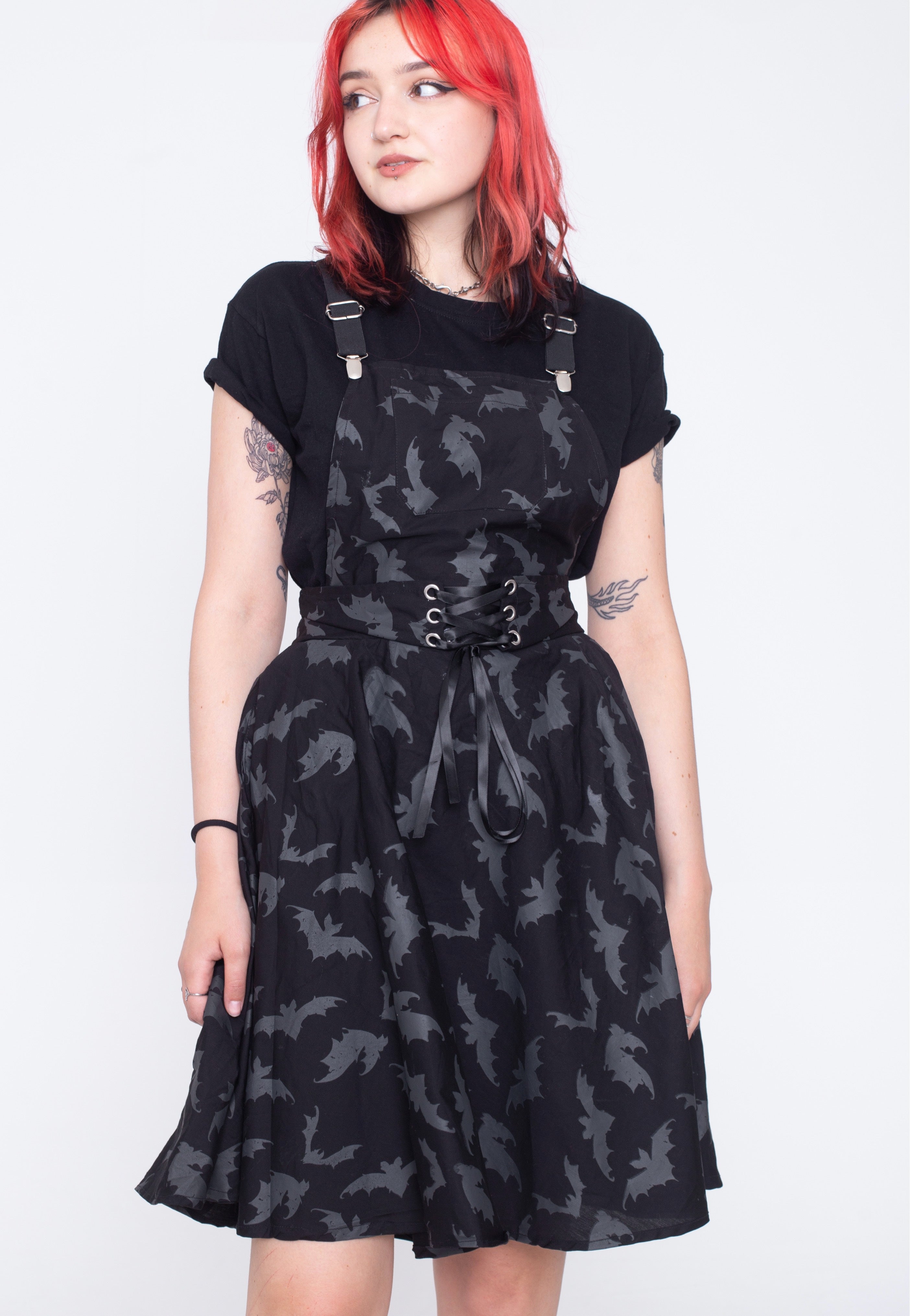 Heartless - Odilie Pinafore Black/Grey - Dress | Women-Image