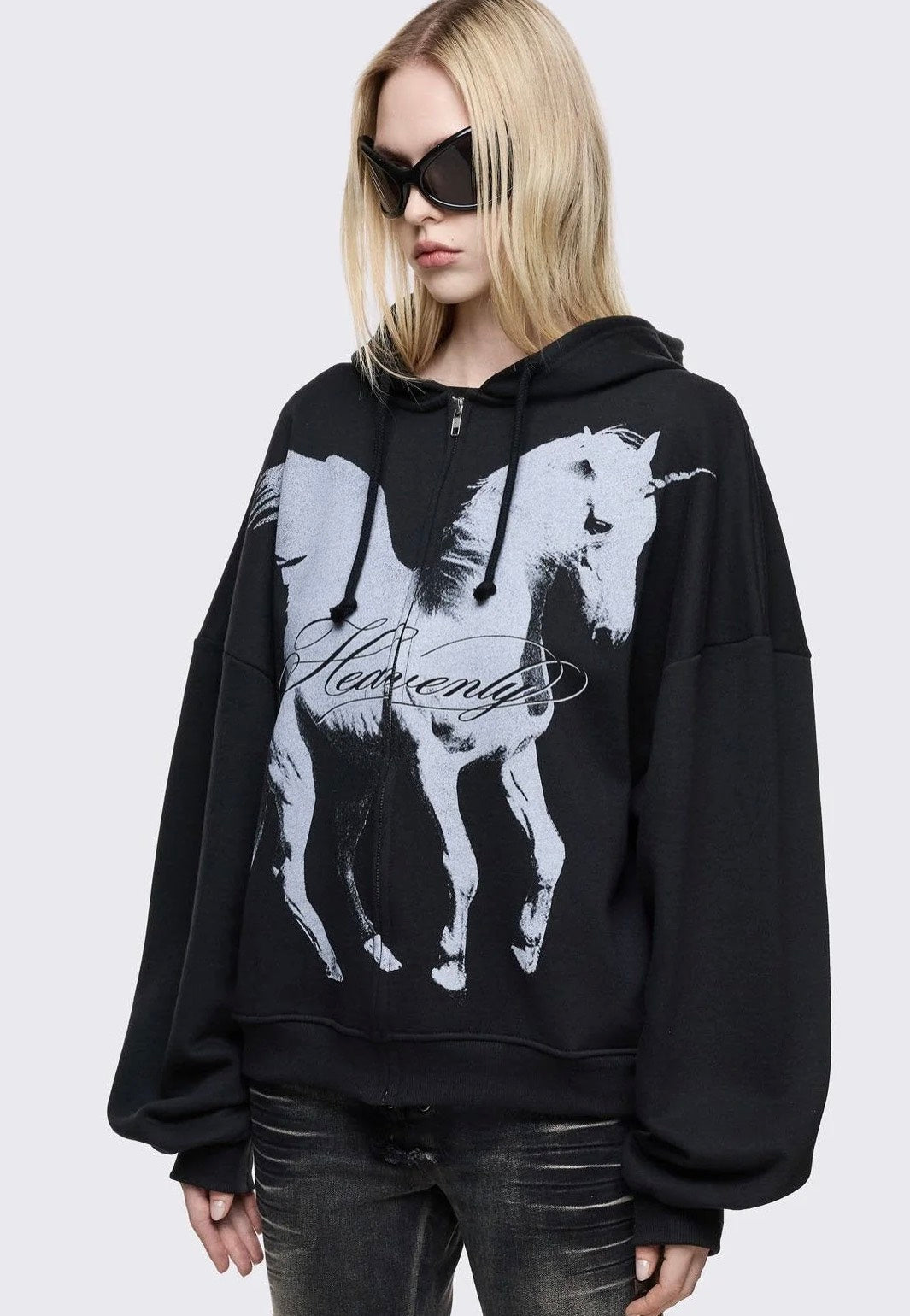 Minga London - Heavenly Alicorn Zip Up Black - Zipper | Women-Image