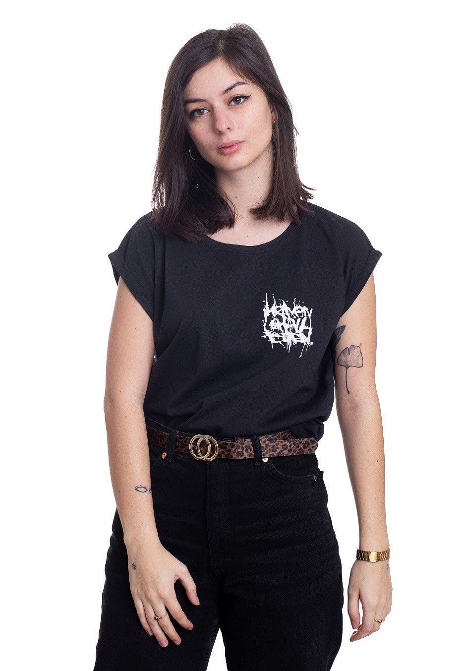 Heaven Shall Burn - Stacked Logo Extended Shoulder Navy - Girly | Women-Image