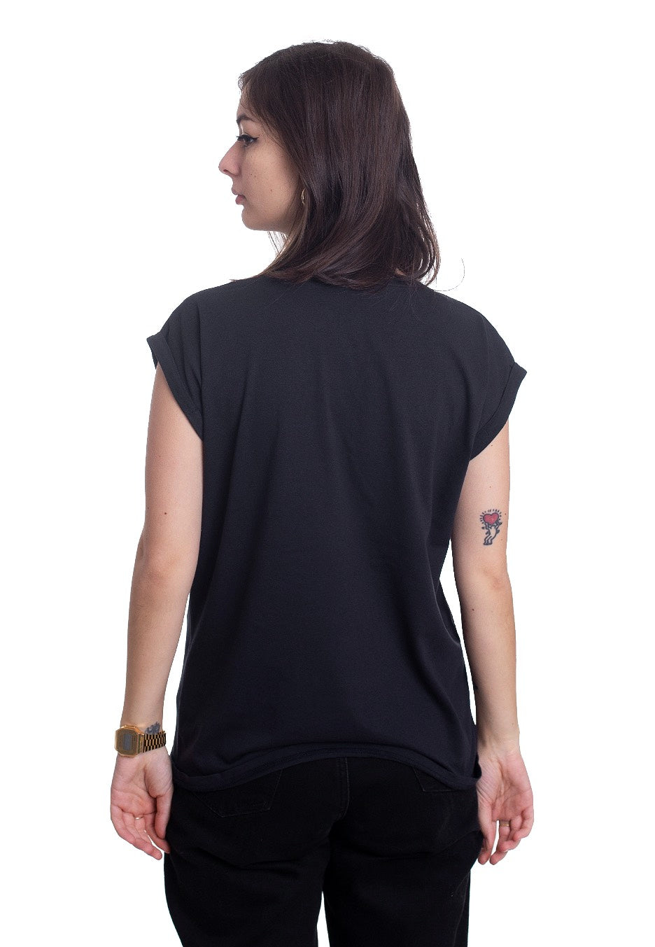 Heaven Shall Burn - Stacked Logo Extended Shoulder Navy - Girly | Women-Image