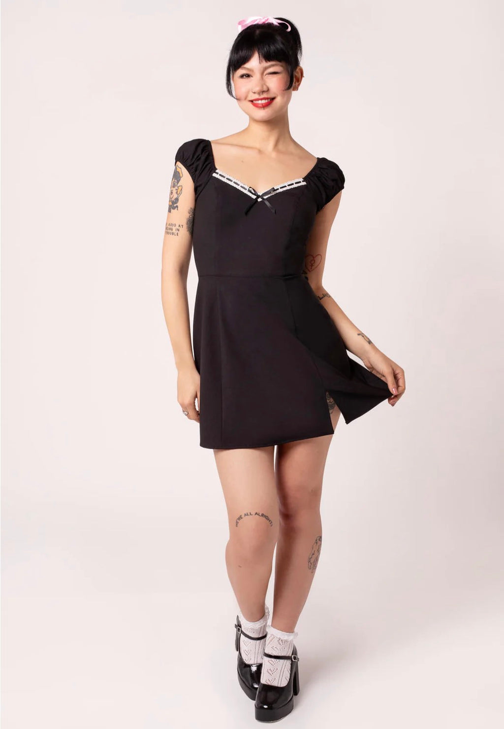 gracie mini dress Gracie Form Double Lined Mini Dress - Black