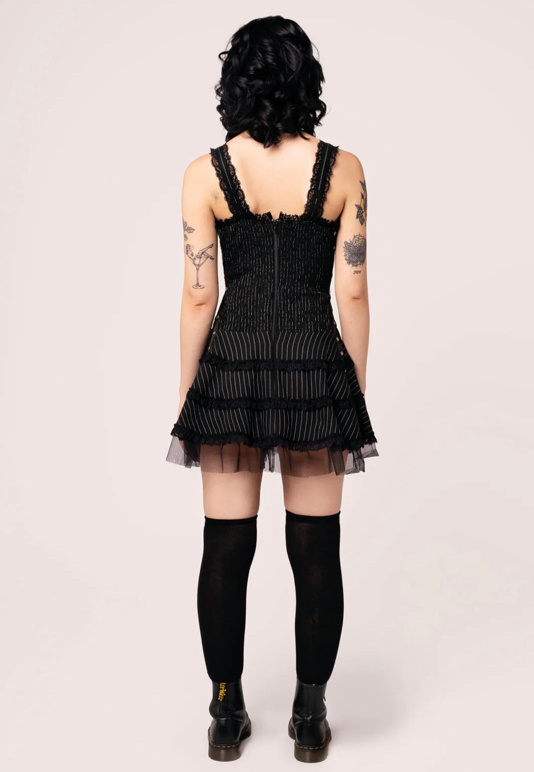 Hellbunny - Harley Pinstripe Black/White - Dress | Women-Image