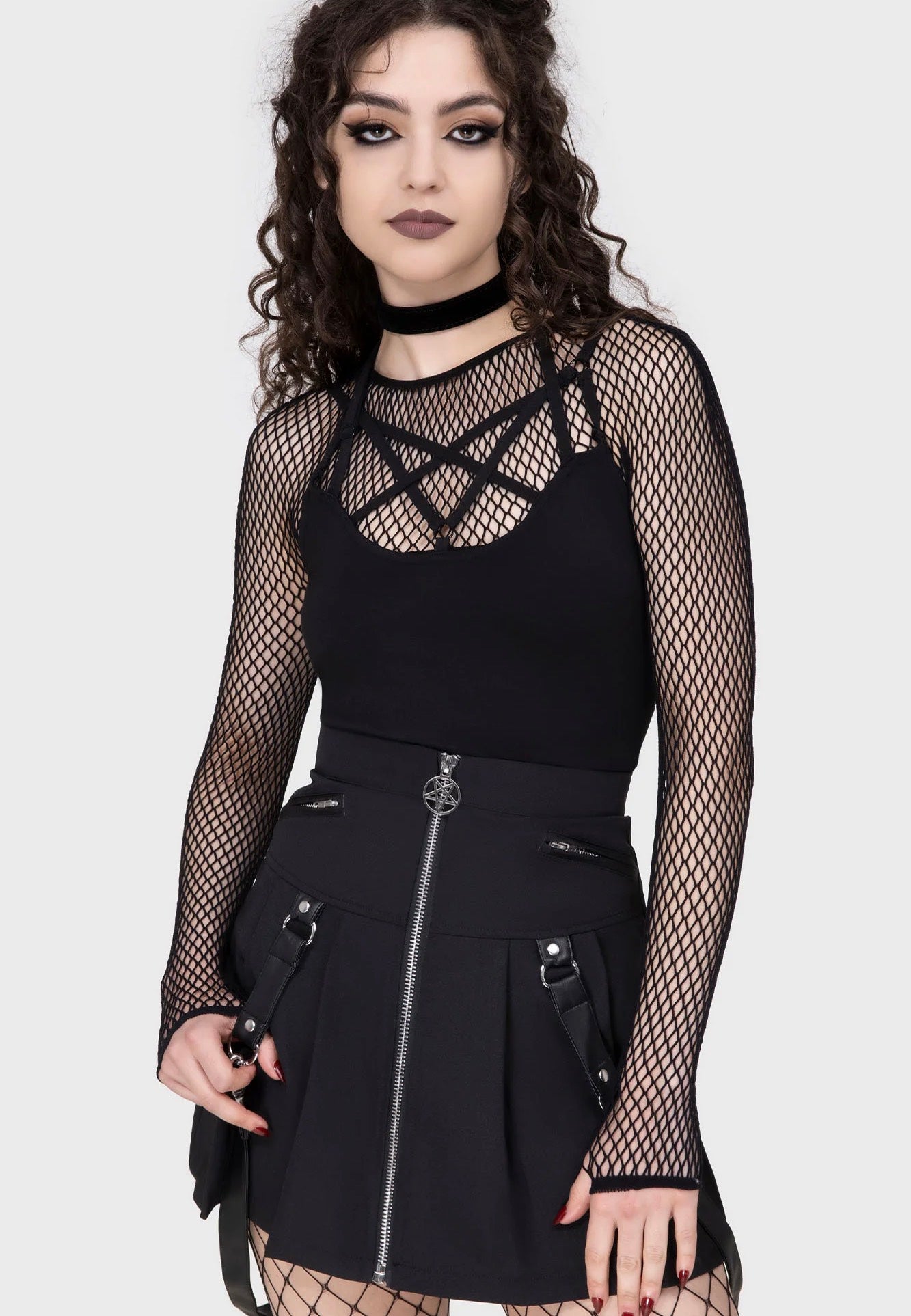 Killstar - Hellrazor Fishnet Black - Top | Women-Image