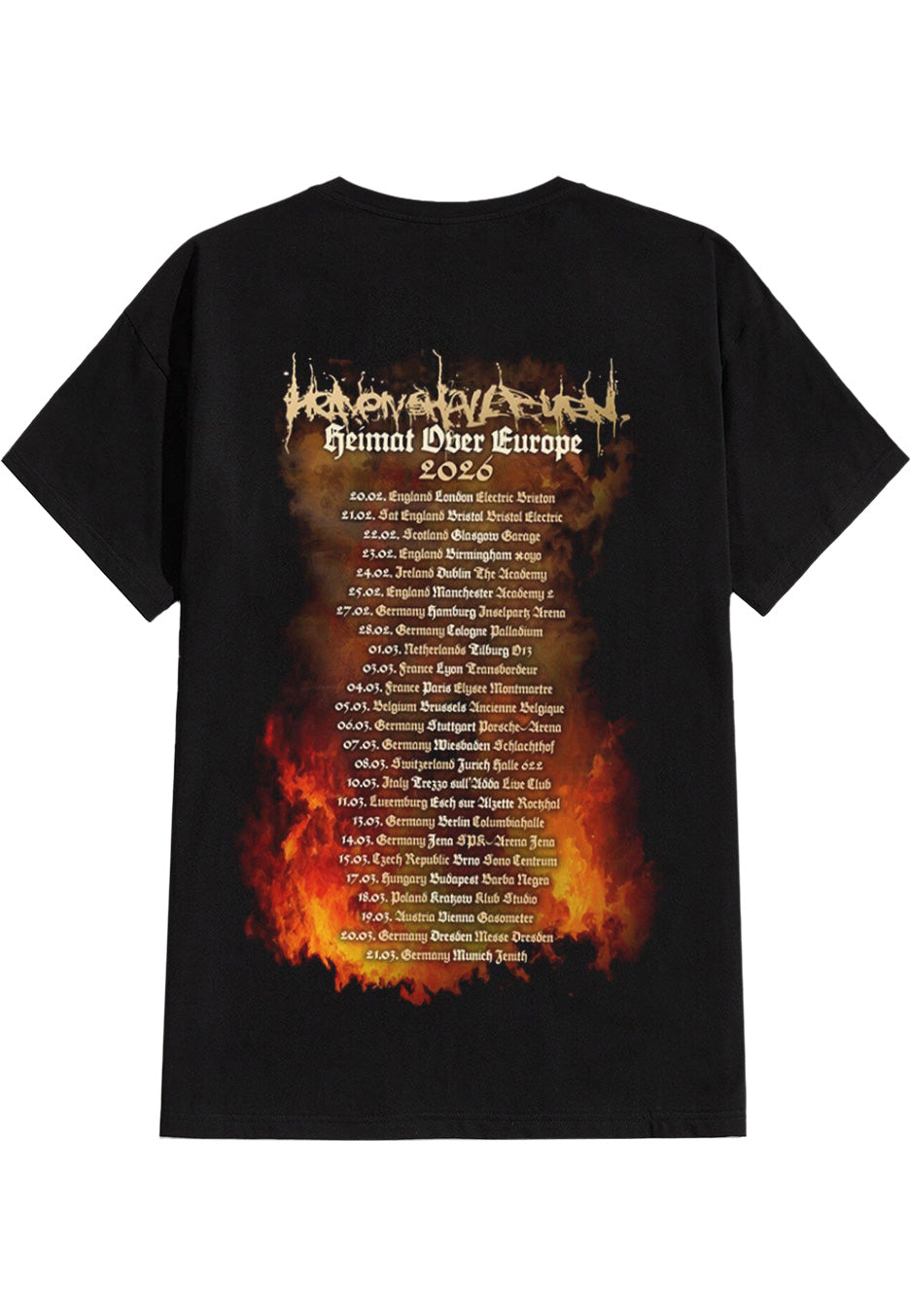Heaven Shall Burn - Heimat Over Europe Tour 2026 Hirsch - T-Shirt | Neutral-Image