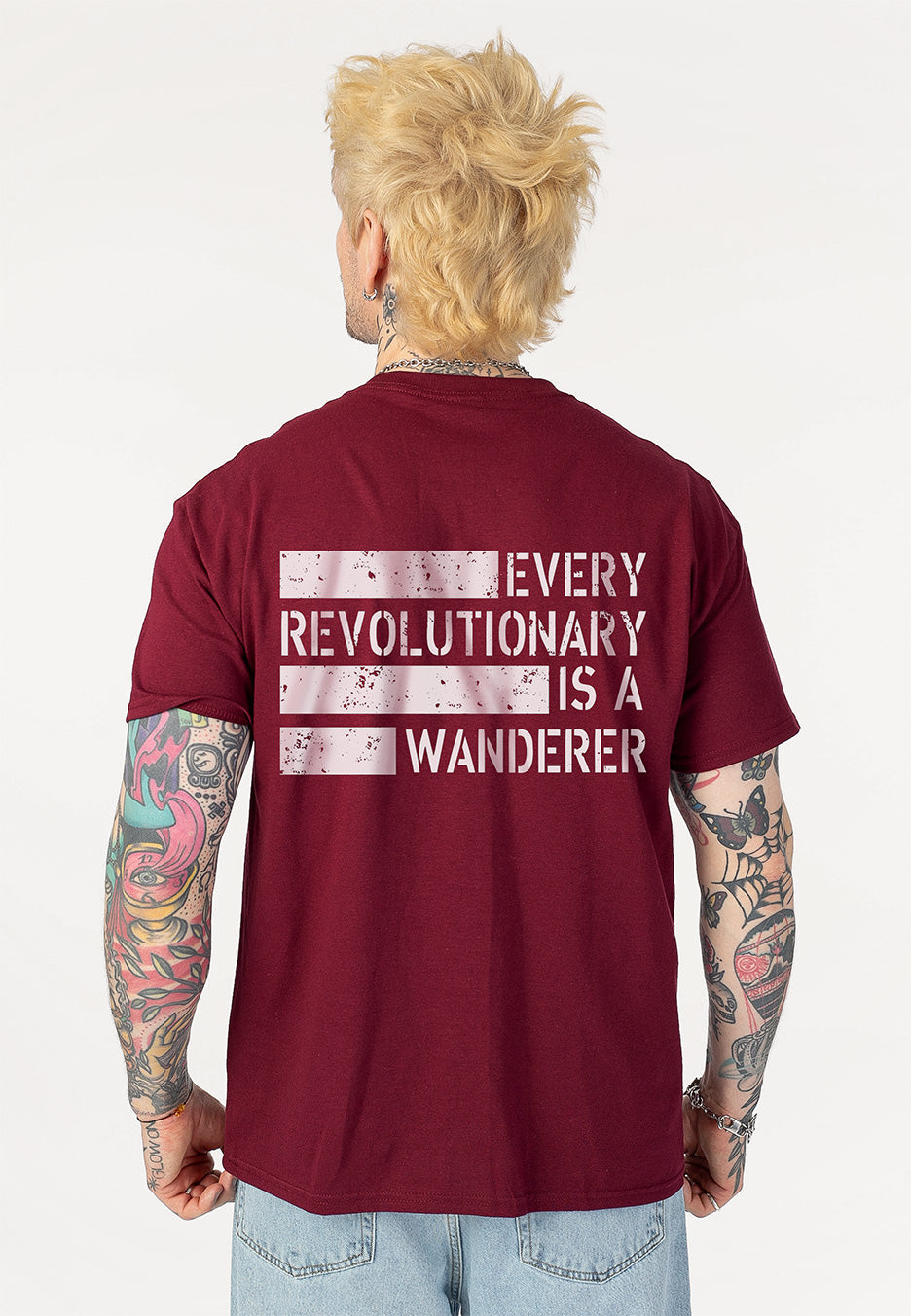 Heaven Shall Burn Revolutionary Wanderer Burgundy T-Shirt | Men-Image