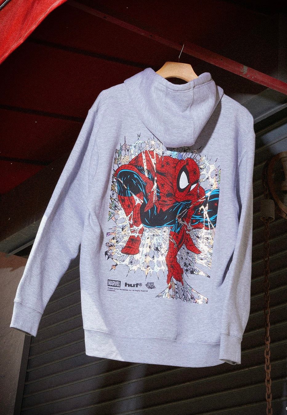 HUF x Spiderman - Arachknight Heather Grey - Zipper | Men-Image